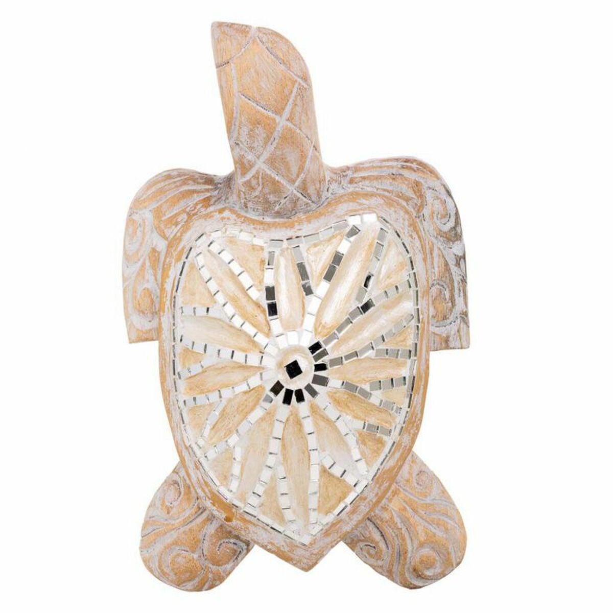 Figura Decorativa Alexandra House Living Blanco Natural Tortuga 8 x 20 x 31 cm