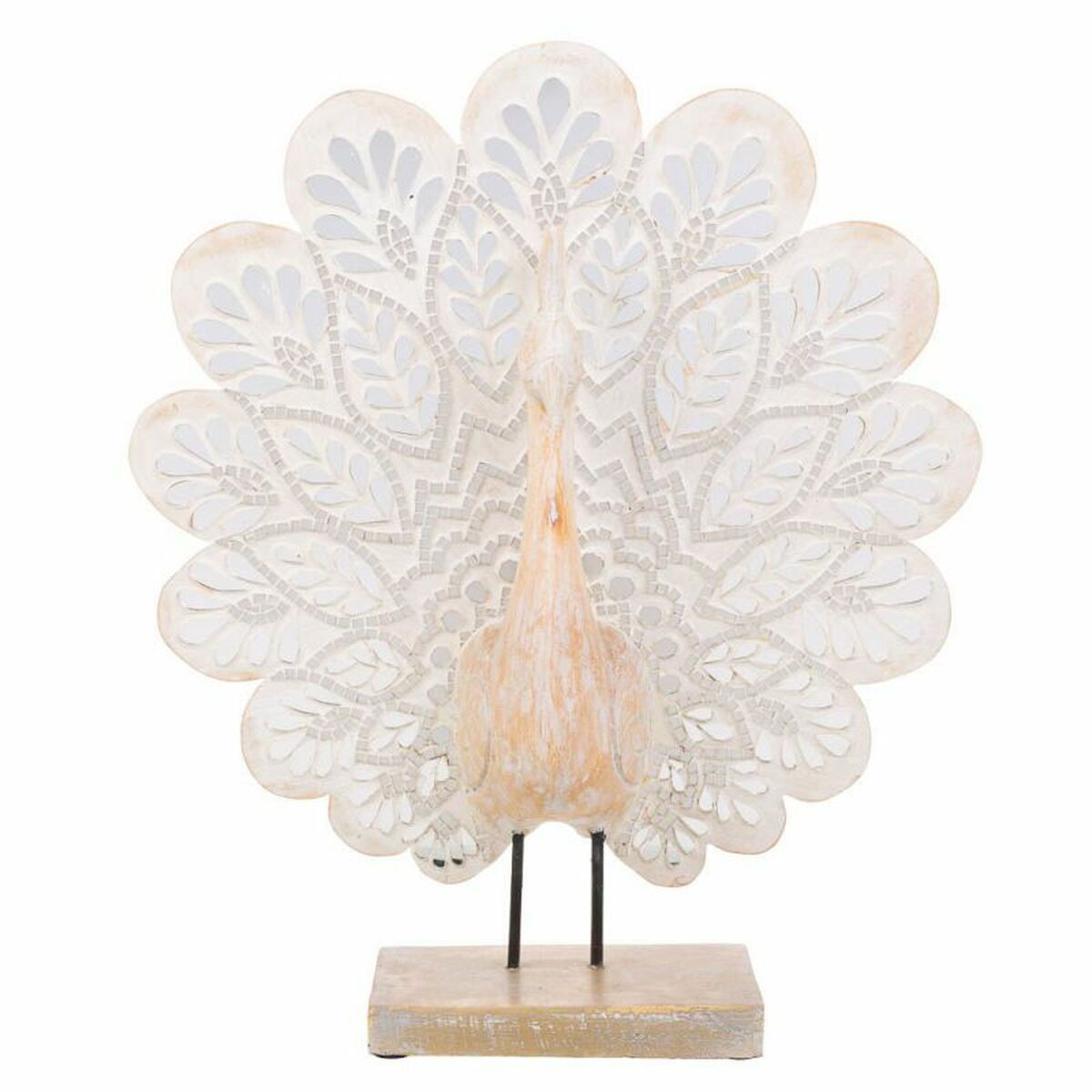 Figura Decorativa Alexandra House Living Natural Pavo real 53 x 12 x 46 cm