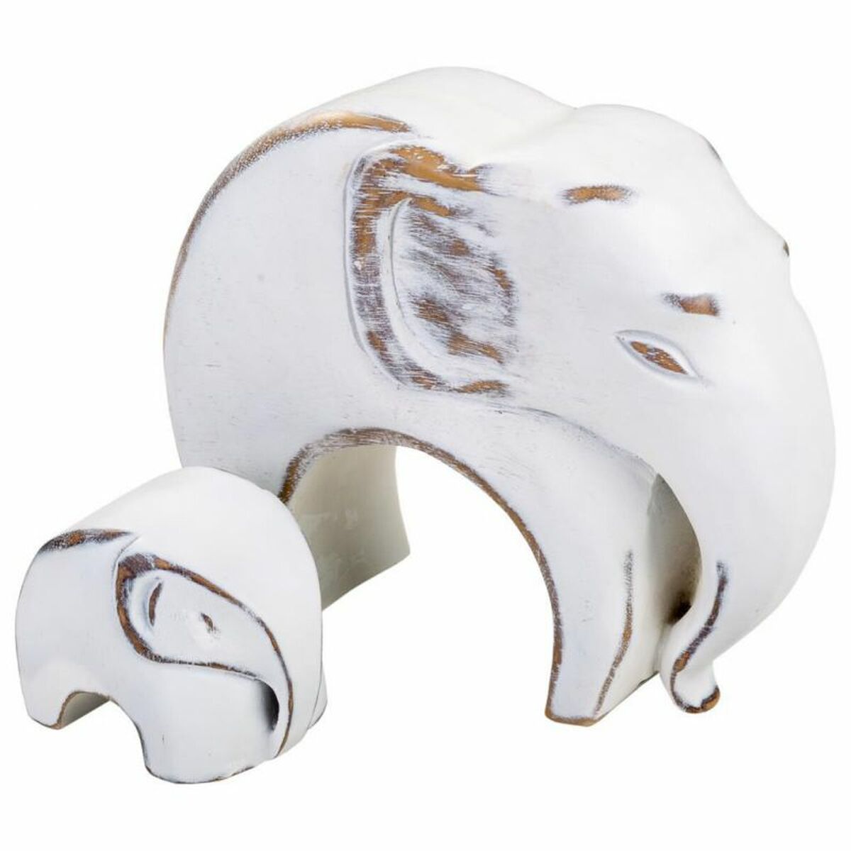 Figura Decorativa Alexandra House Living Blanco Elefante 8 x 21 x 25 cm