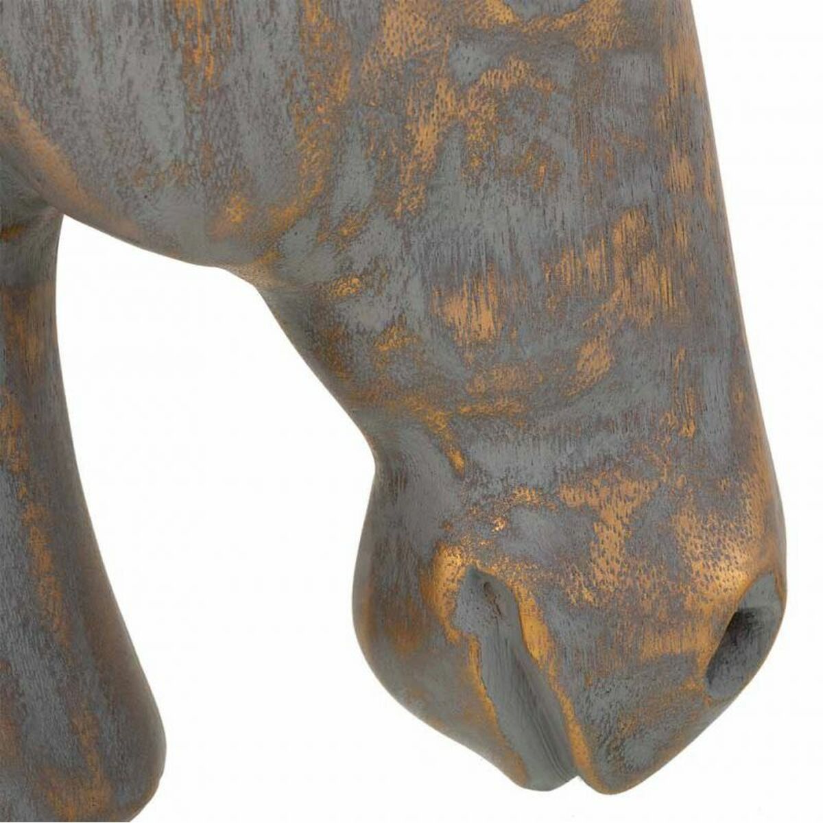 Figura Decorativa Alexandra House Living Gris Dorado Caballo 15 x 31 x 31 cm