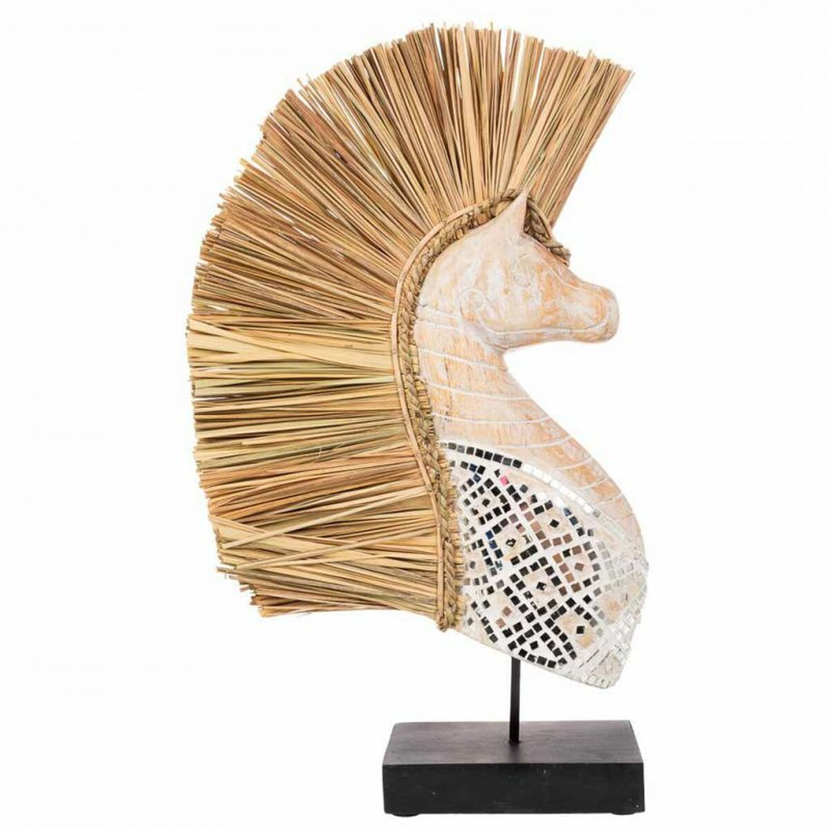 Figura Decorativa Alexandra House Living Negro Natural Caballo 52 x 10 x 30 cm