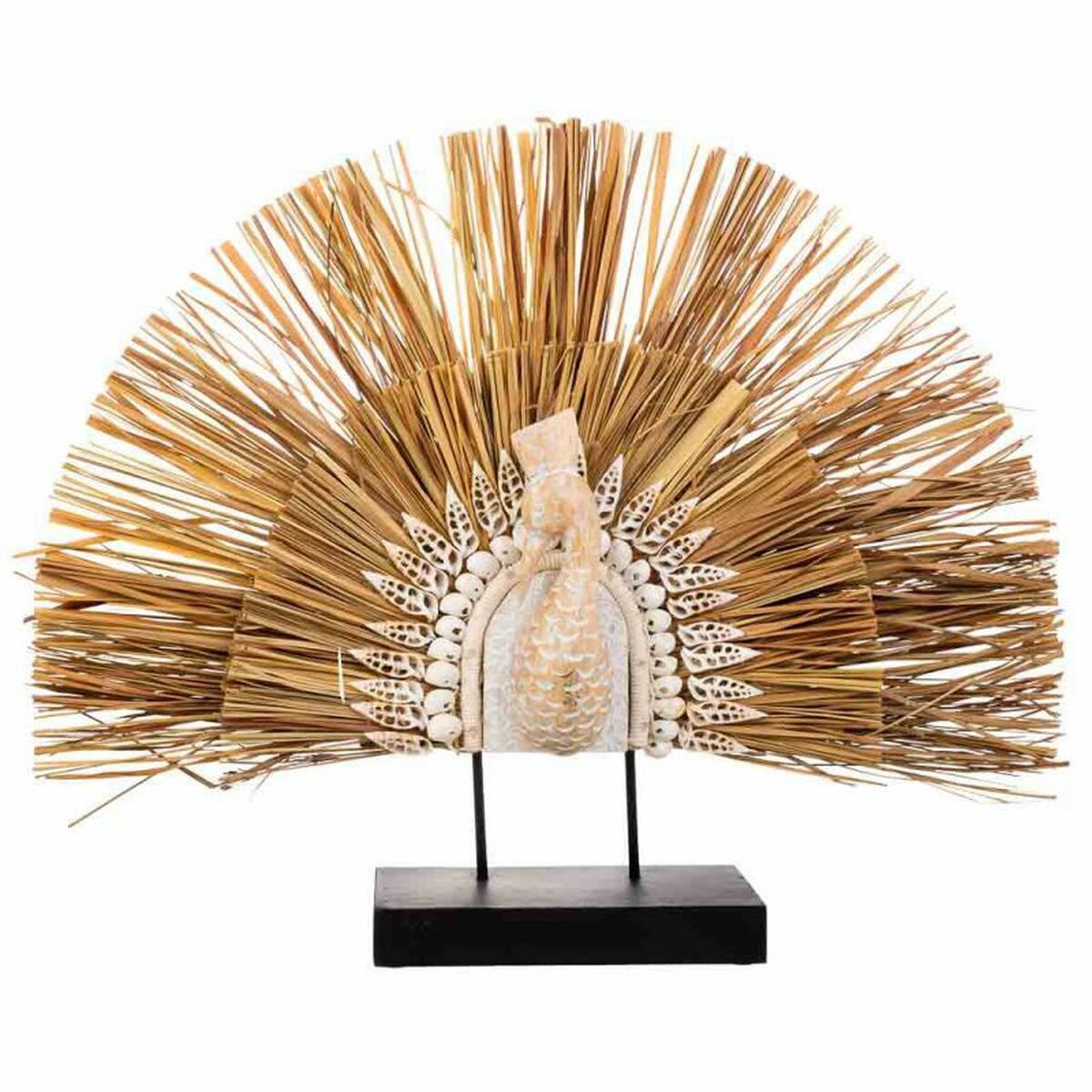 Figura Decorativa Alexandra House Living Negro Natural Pavo real 53 x 12 x 64 cm