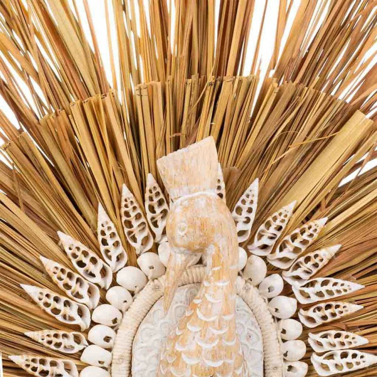 Figura Decorativa Alexandra House Living Negro Natural Pavo real 53 x 12 x 64 cm