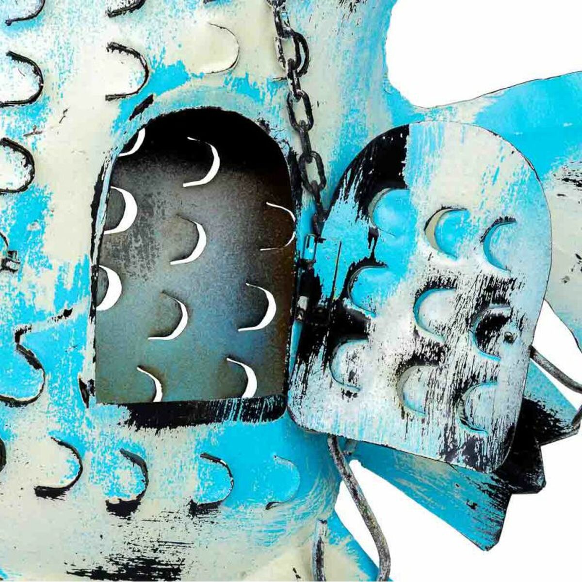 Portavelas Alexandra House Living Azul Madera de mango 8 x 46 x 62 cm Pez