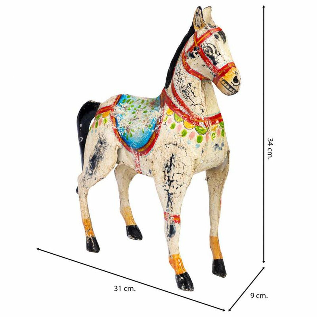 Figura Decorativa Alexandra House Living Caballo 9 x 34 x 31 cm