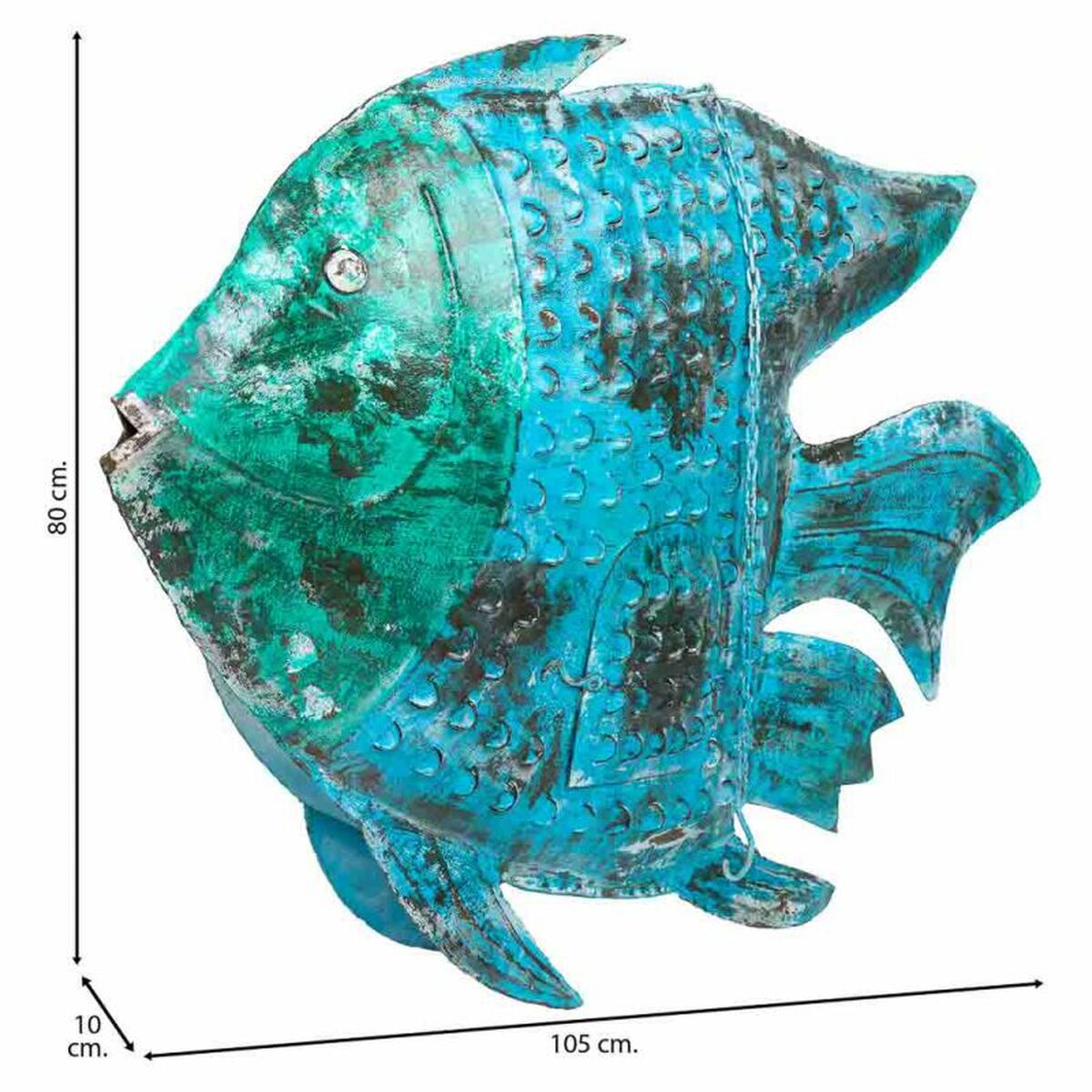 Portavelas Alexandra House Living Azul Madera de mango 10 x 80 x 105 cm Pez
