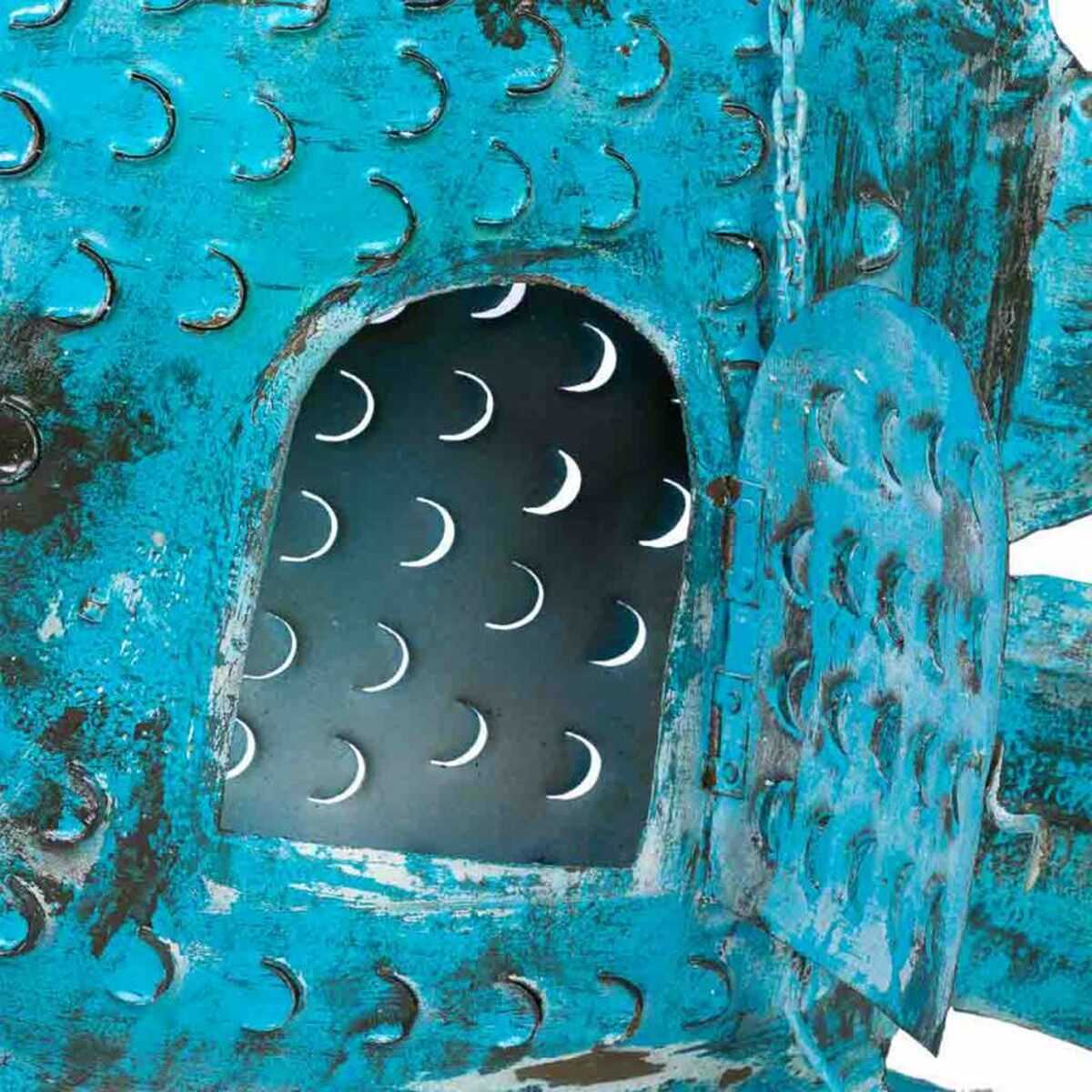 Portavelas Alexandra House Living Azul Madera de mango 10 x 80 x 105 cm Pez