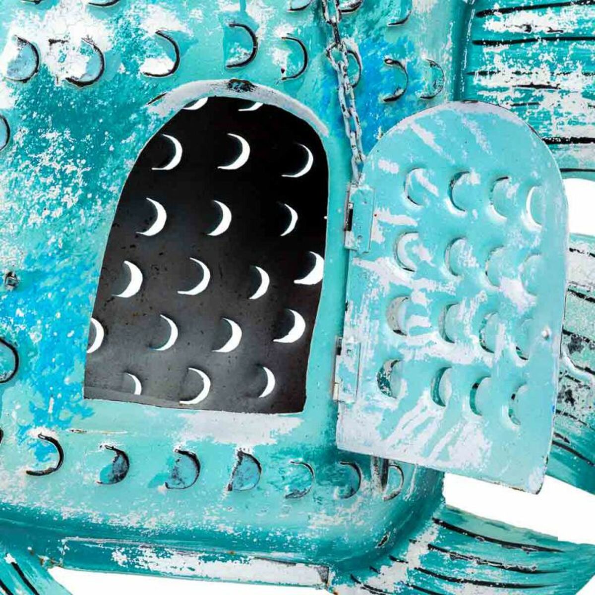 Portavelas Alexandra House Living Azul Madera de mango 15 x 83 x 107 cm Pez