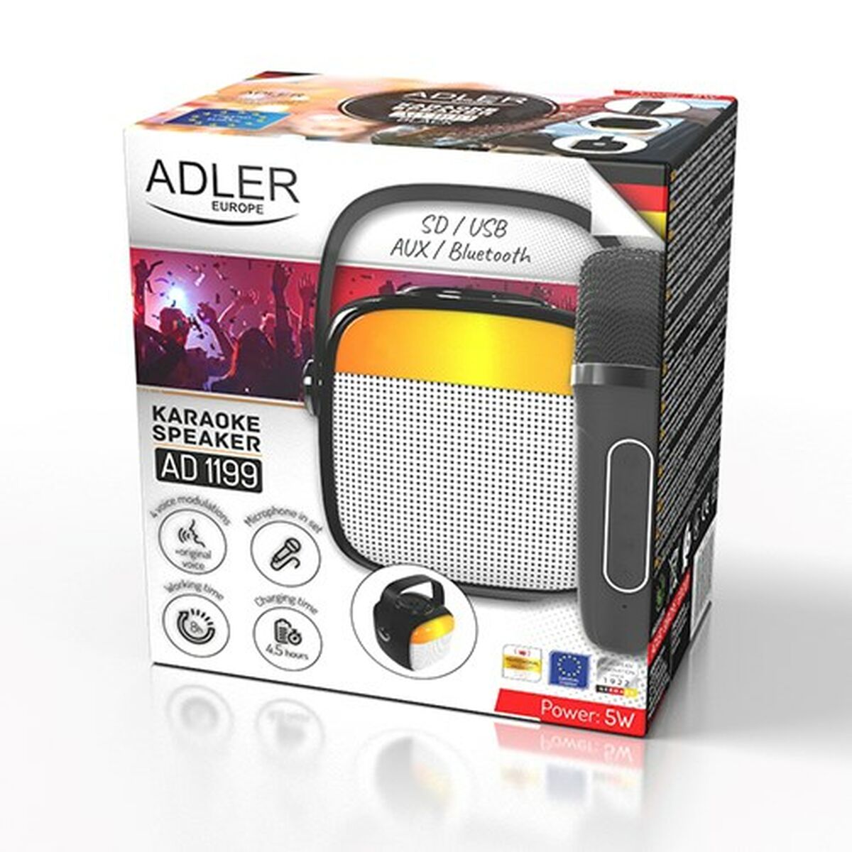 Altavoz Bluetooth Portátil Adler AD 1199b Gris