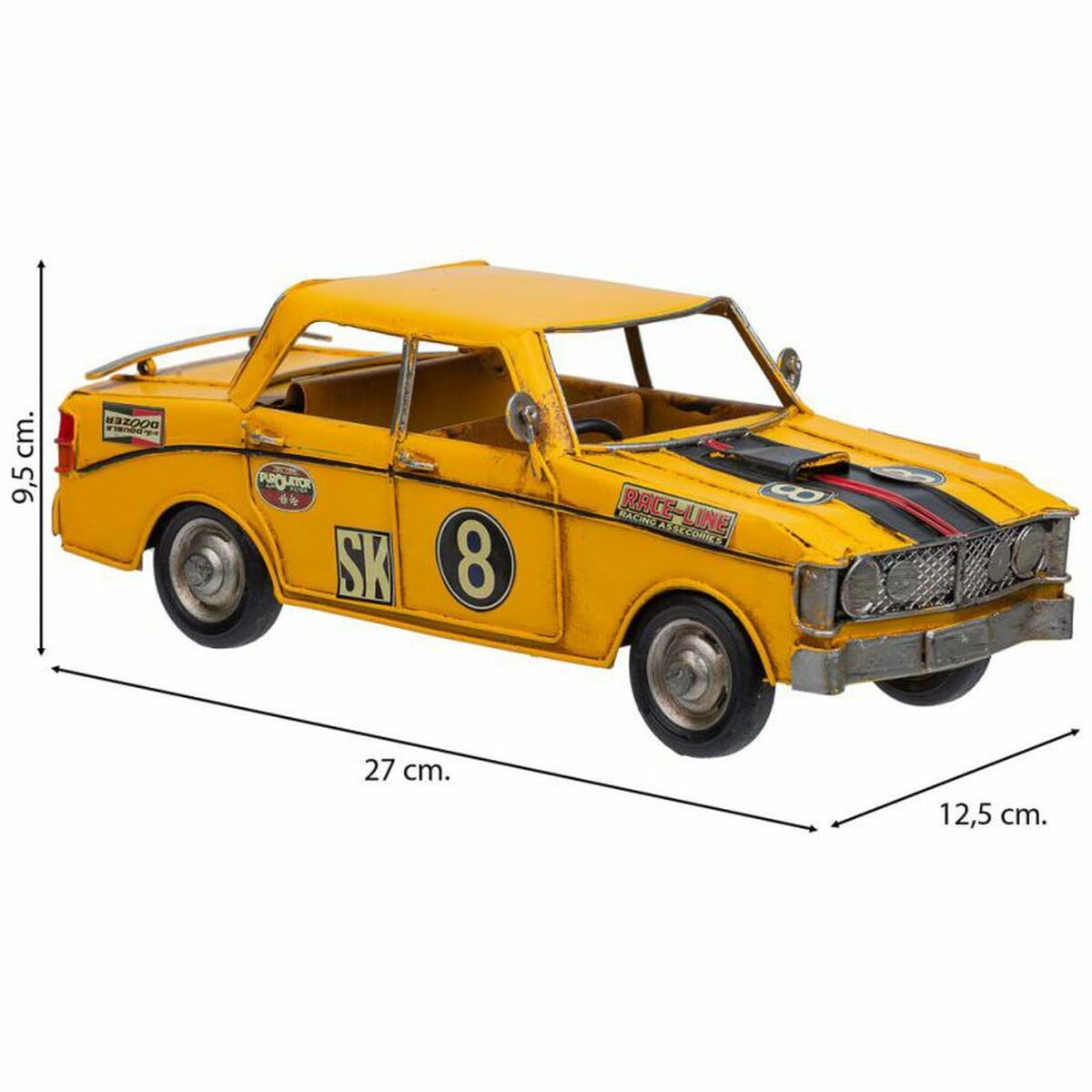 Figura Coleccionable Alexandra House Living Amarillo Hierro ABS Coche 12 x 9 x 27 cm