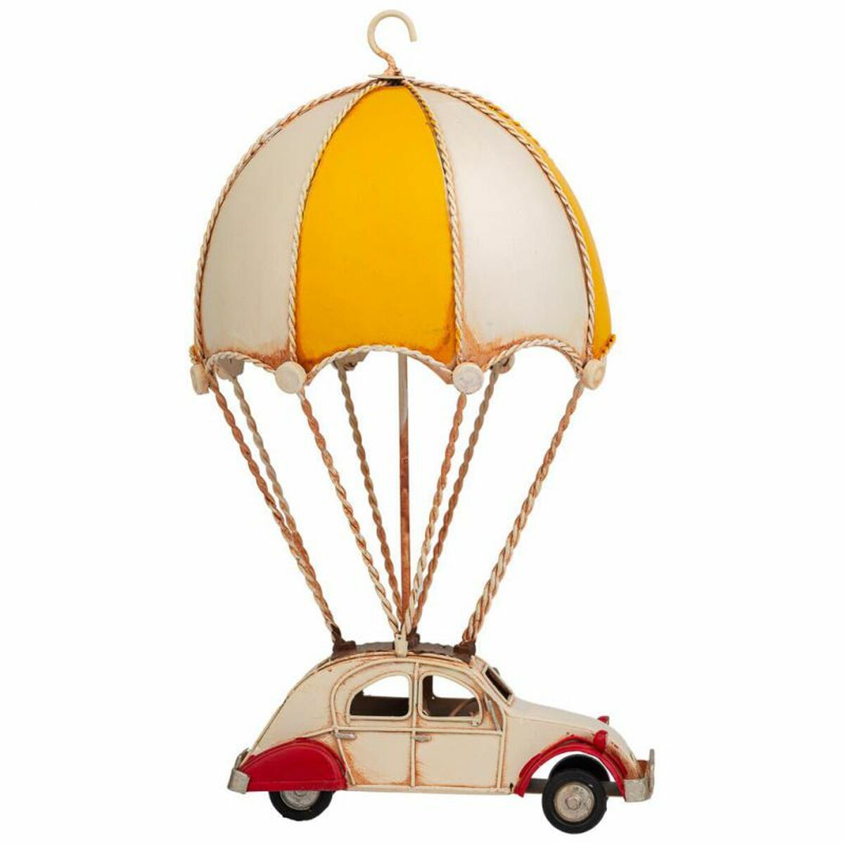 Figura Decorativa Alexandra House Living Amarillo Globo Coche Paracaídas 17 x 31 x 18 cm