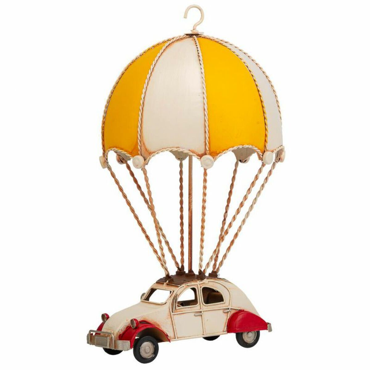 Figura Decorativa Alexandra House Living Amarillo Globo Coche Paracaídas 17 x 31 x 18 cm
