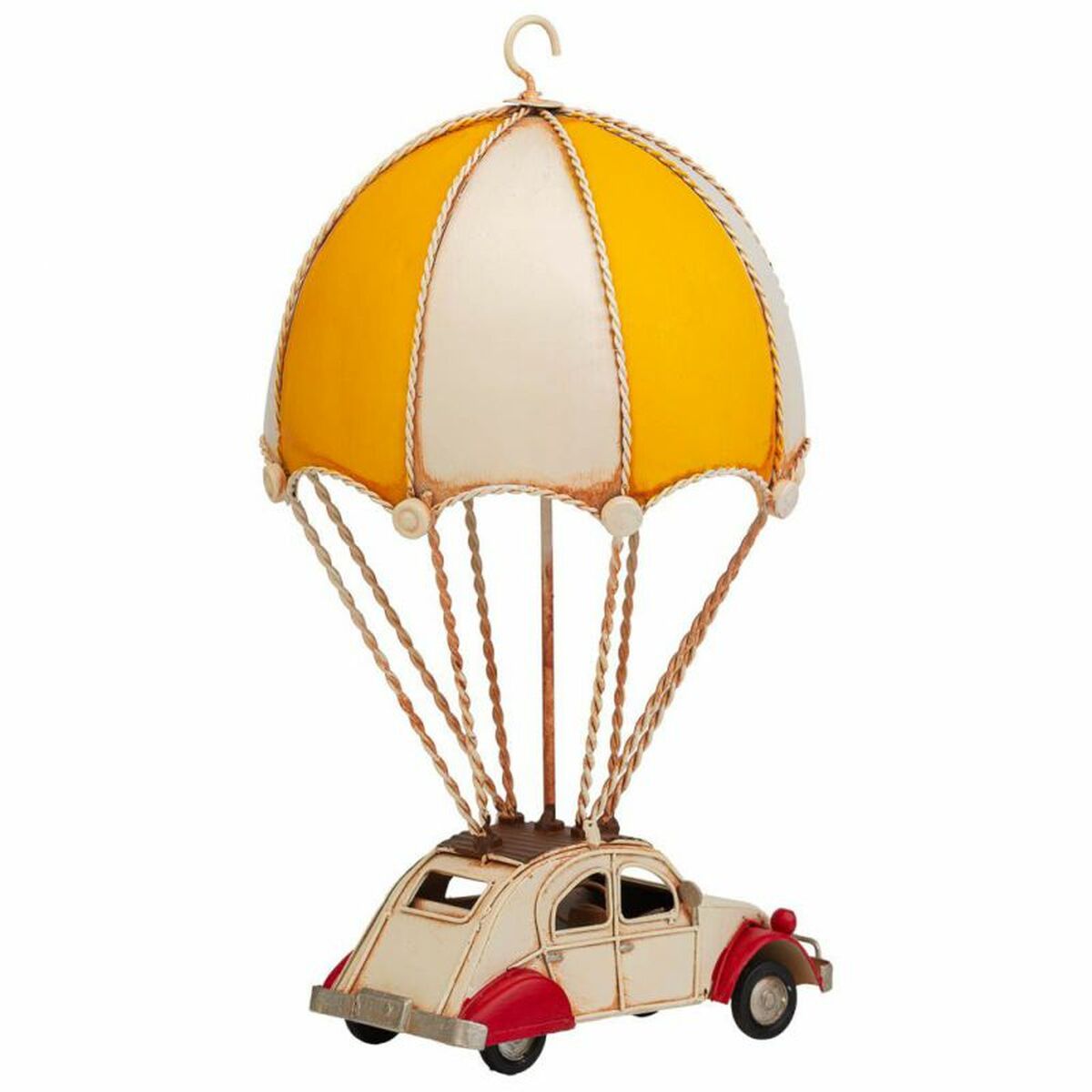 Figura Decorativa Alexandra House Living Amarillo Globo Coche Paracaídas 17 x 31 x 18 cm