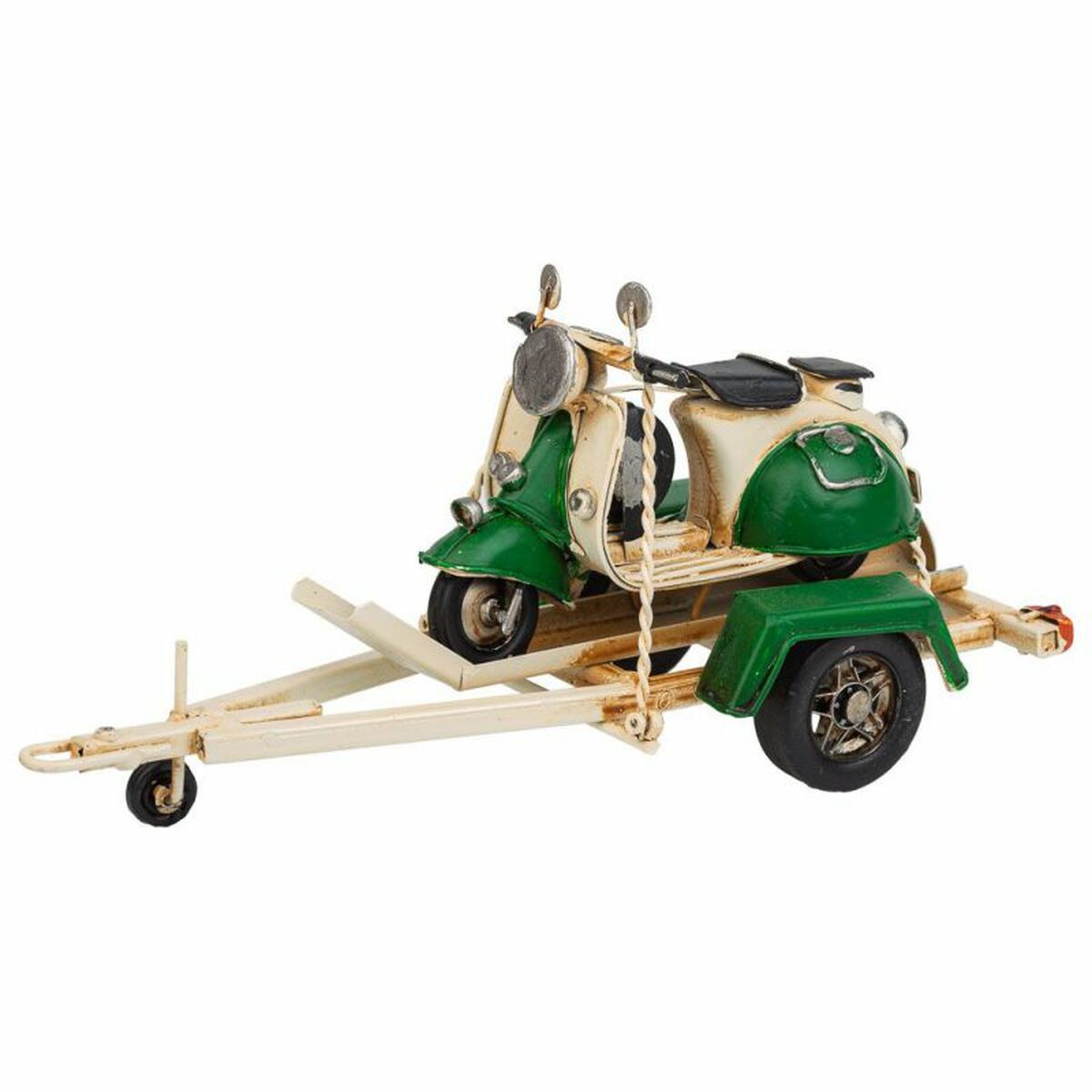 Figura Coleccionable Alexandra House Living Verde Hierro ABS Moto Remolque 9 x 9 x 41 cm