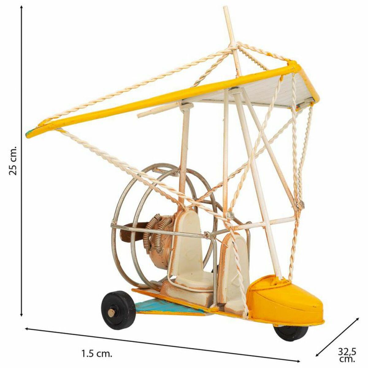 Figura Decorativa Alexandra House Living Amarillo Planeador 21 x 25 x 32 cm