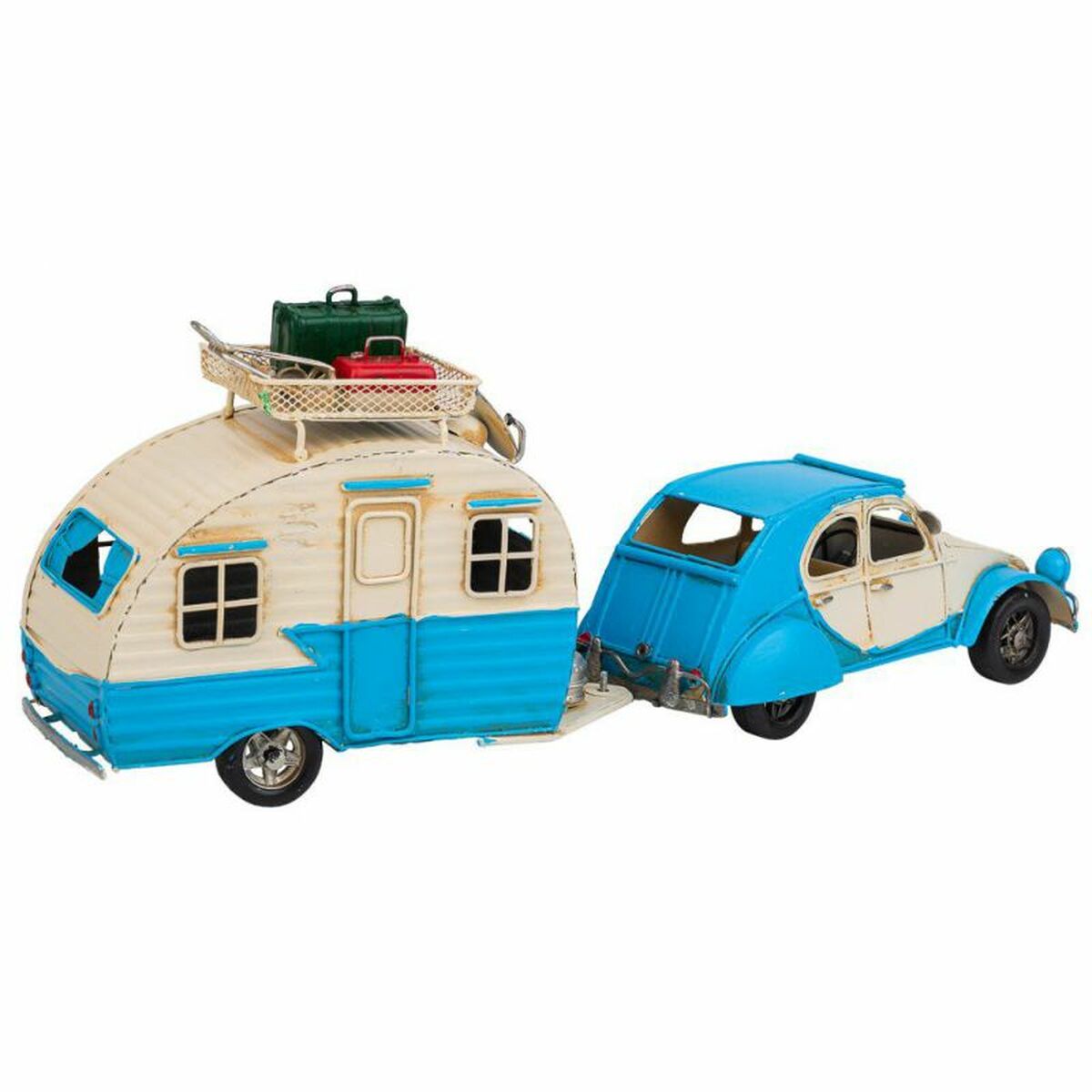 Figura Coleccionable Alexandra House Living Azul claro Hierro ABS Caravana Remolque 9 x 15 x 41 cm
