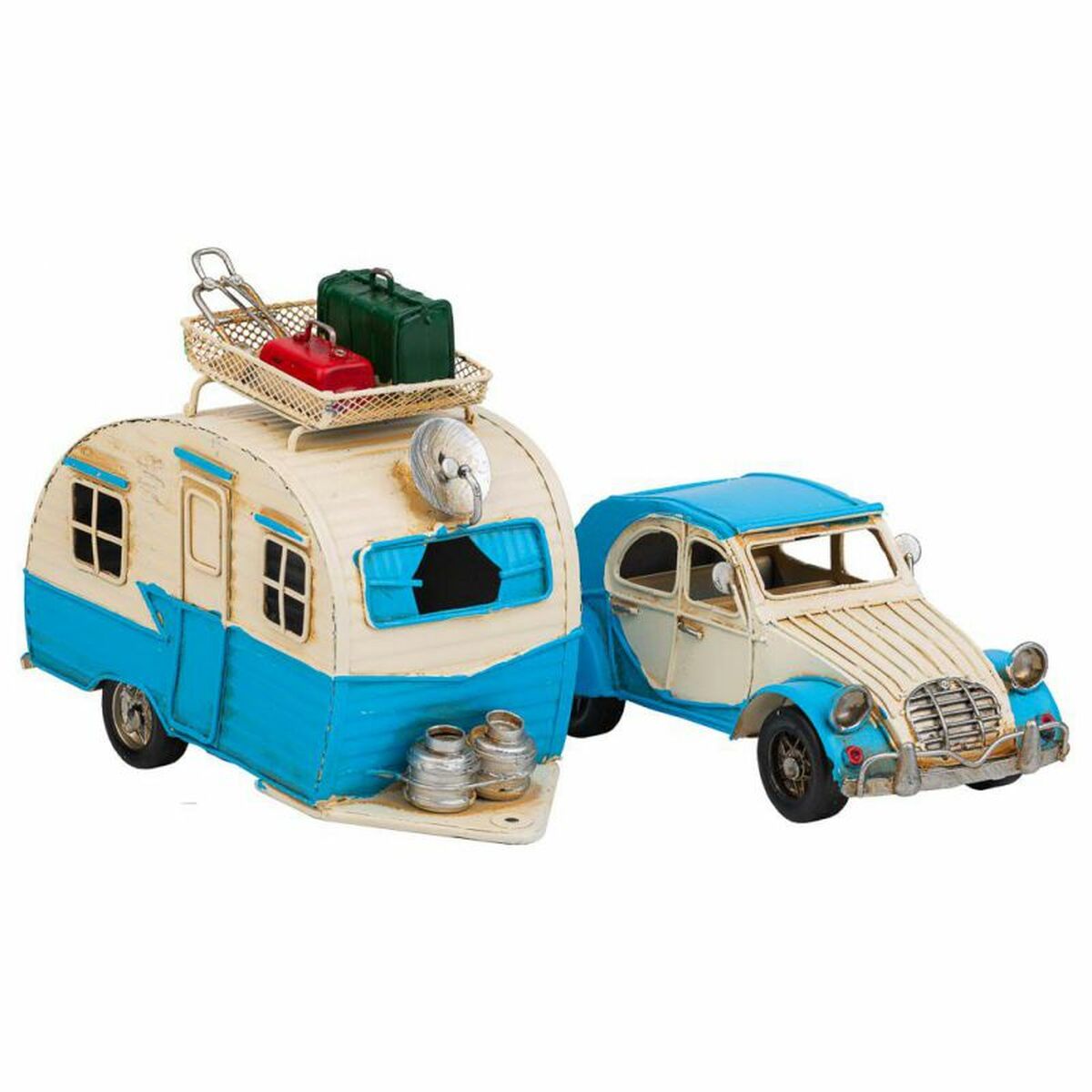 Figura Coleccionable Alexandra House Living Azul claro Hierro ABS Caravana Remolque 9 x 15 x 41 cm