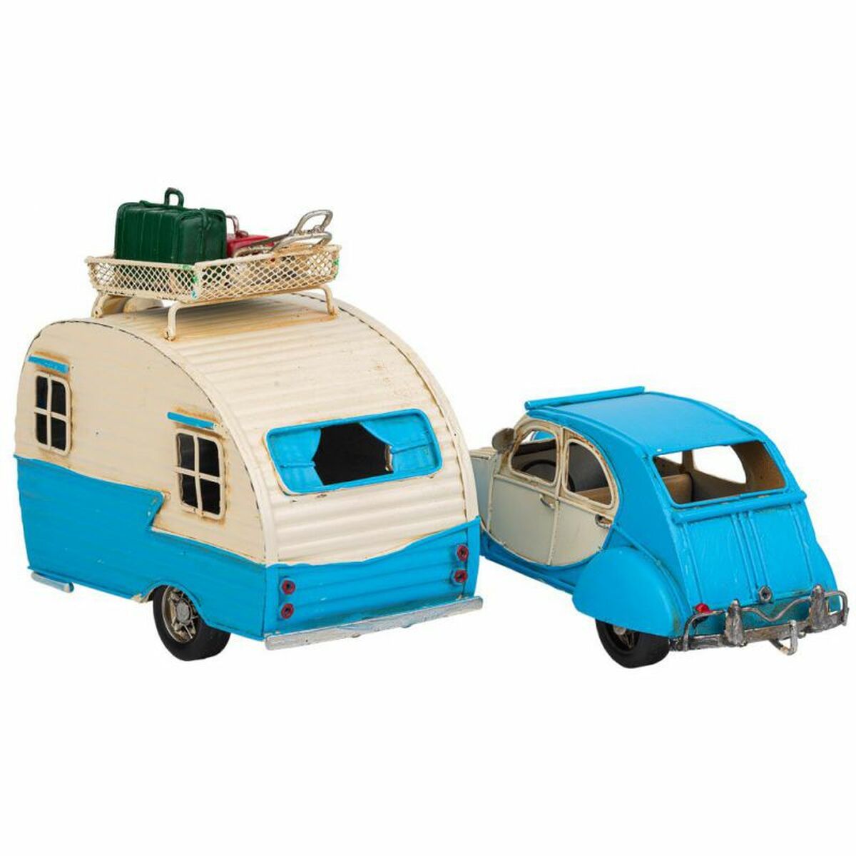 Figura Coleccionable Alexandra House Living Azul claro Hierro ABS Caravana Remolque 9 x 15 x 41 cm