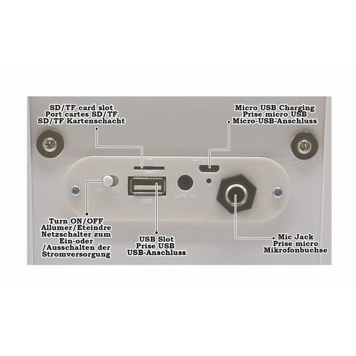 Altavoz Portátil iParty Lexibook BTP180Z Bluetooth Blanco