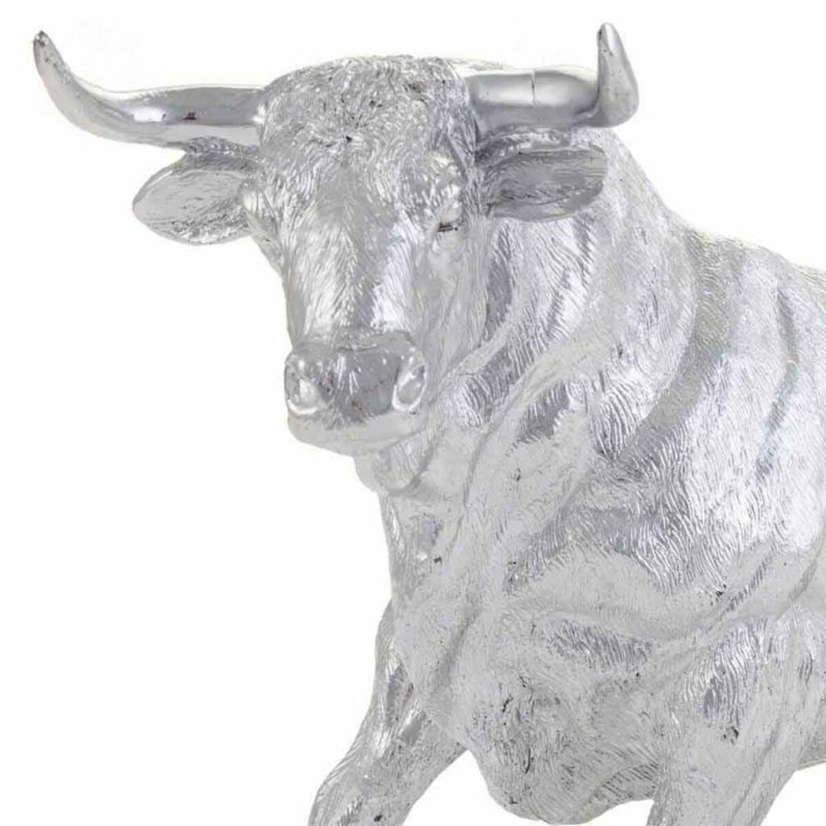Figura Decorativa Alexandra House Living Plateado Toro 17 x 32 x 43 cm
