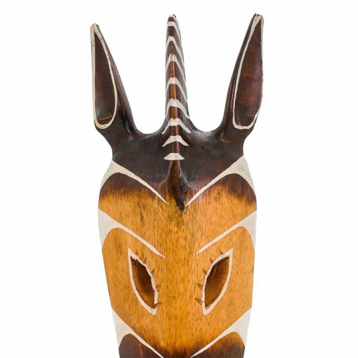 Máscara Alexandra House Living Blanco Marrón Madera Máscara 4 x 50 x 12 cm