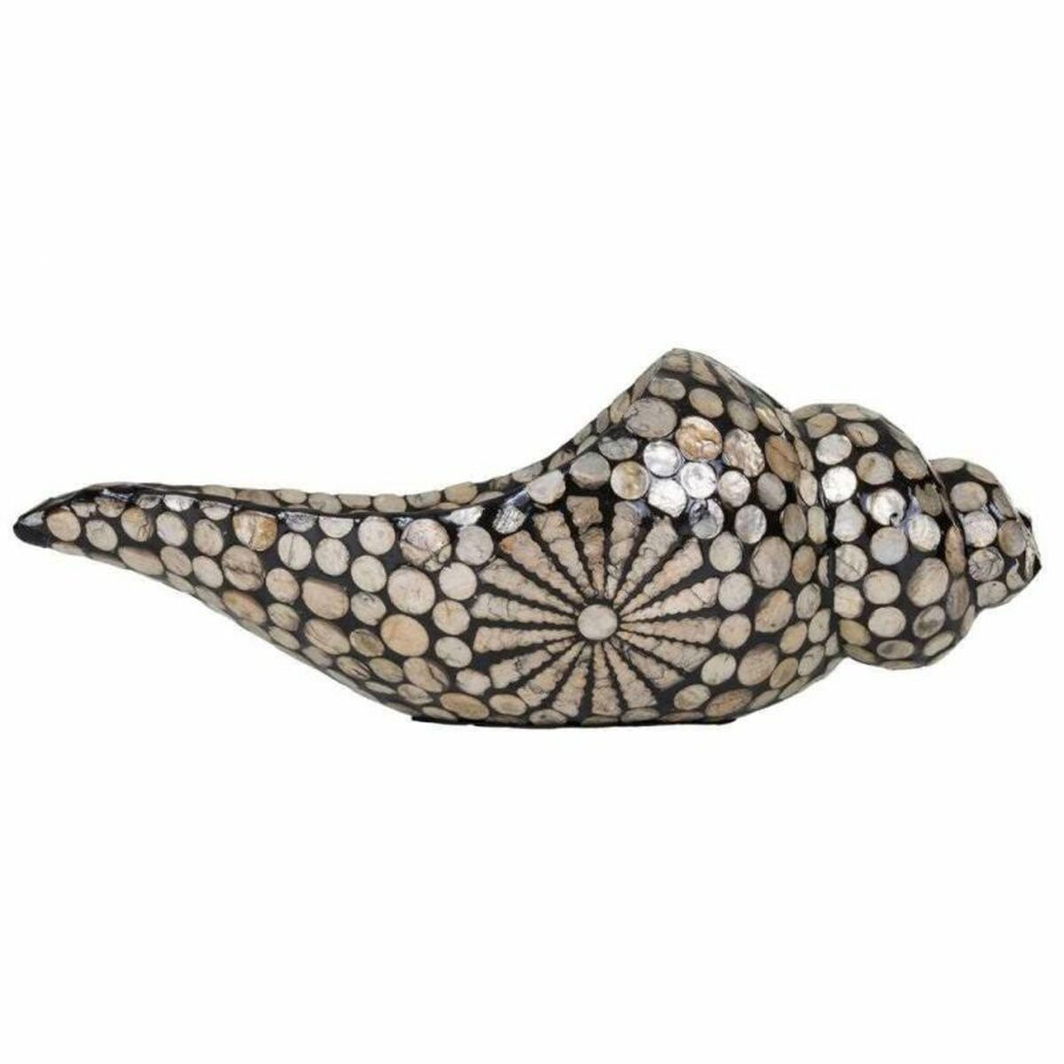 Figura Decorativa Alexandra House Living Negro Crema Caracola 16 x 15 x 42 cm