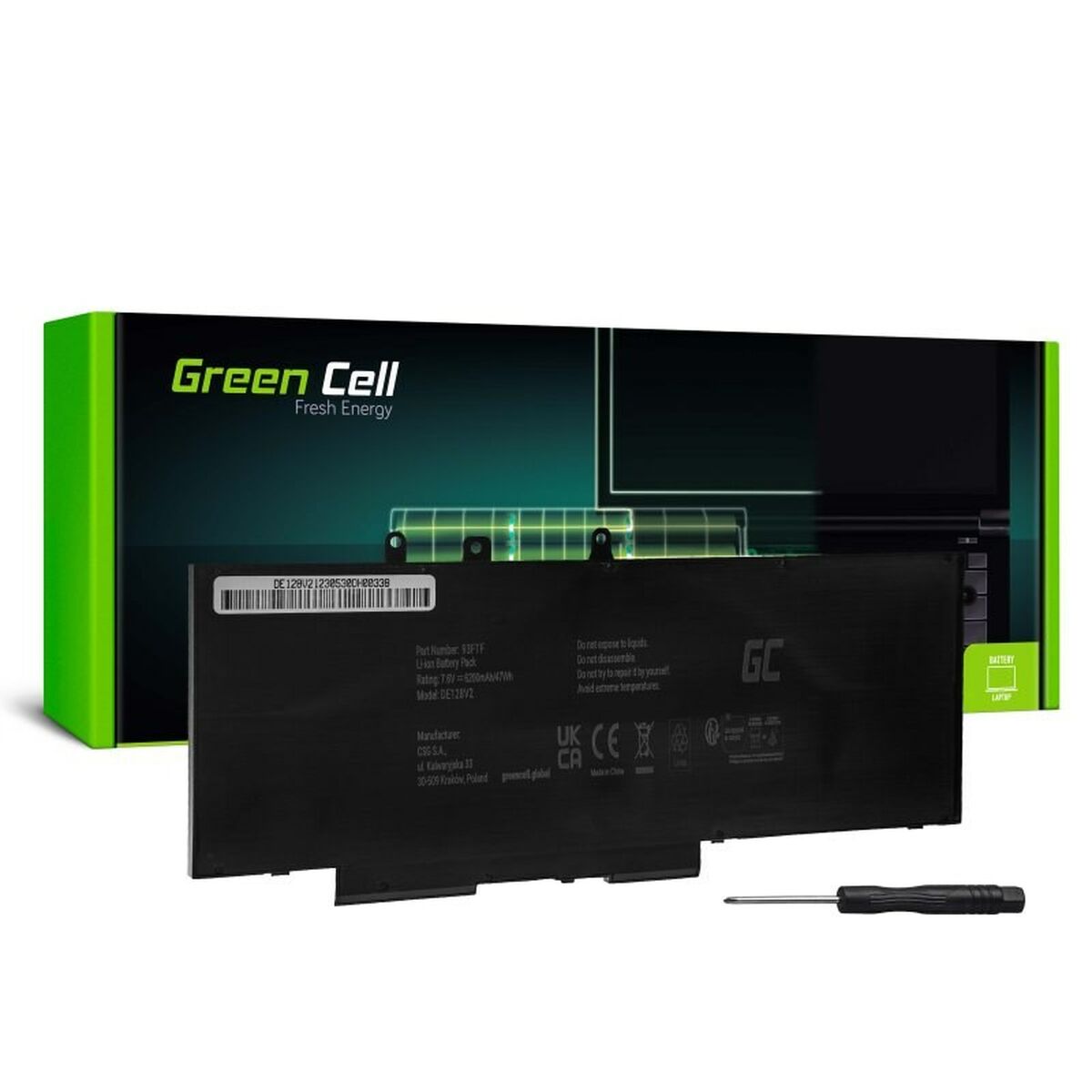Batería para Portátil Green Cell DE128V2 Negro 47 Wh