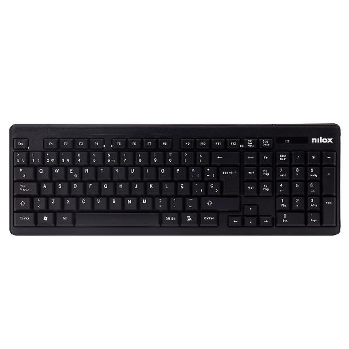 Teclado y Ratón Inalámbrico Nilox NXKMWE0001 Negro Qwerty Español QWERTY