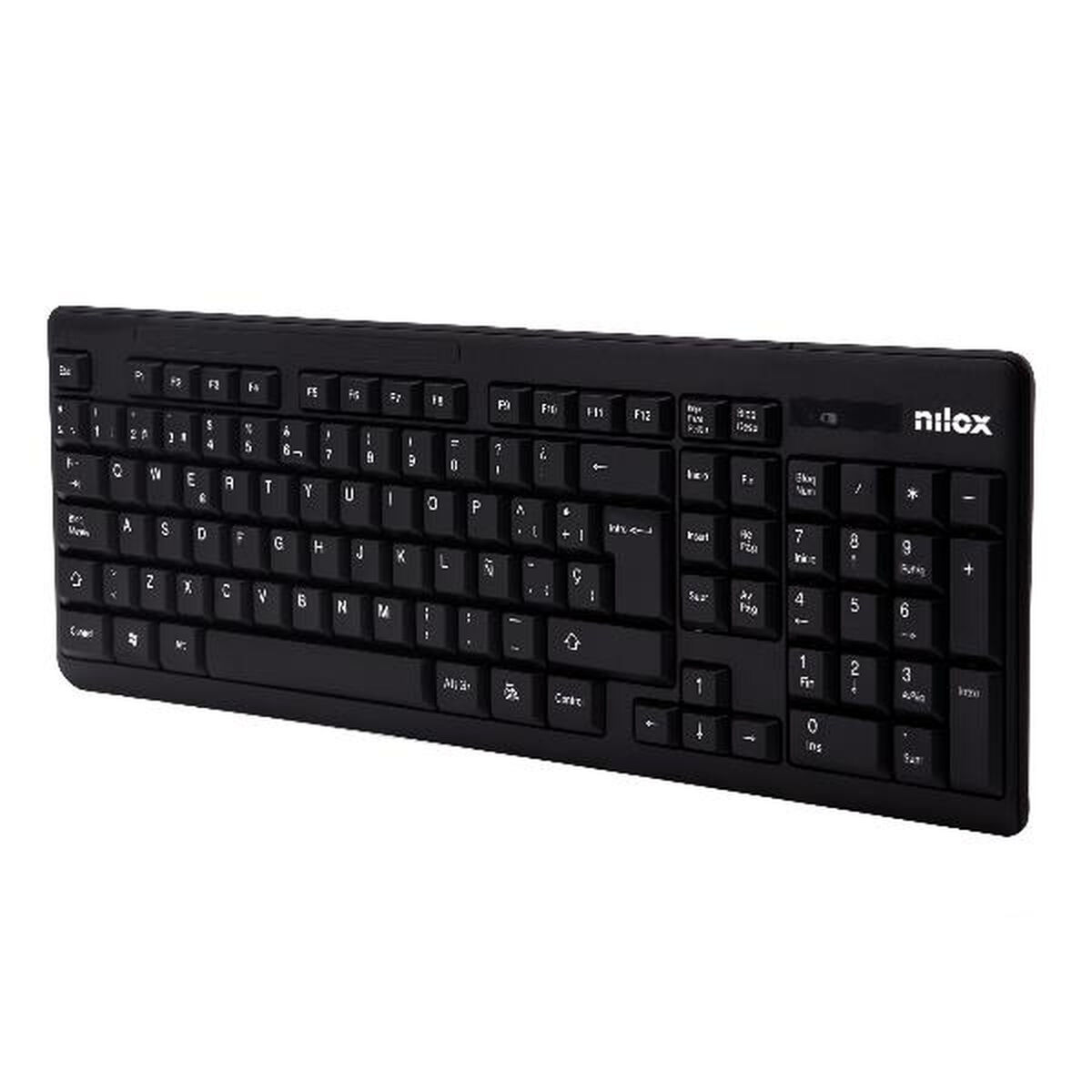 Teclado y Ratón Inalámbrico Nilox NXKMWE0001 Negro Qwerty Español QWERTY
