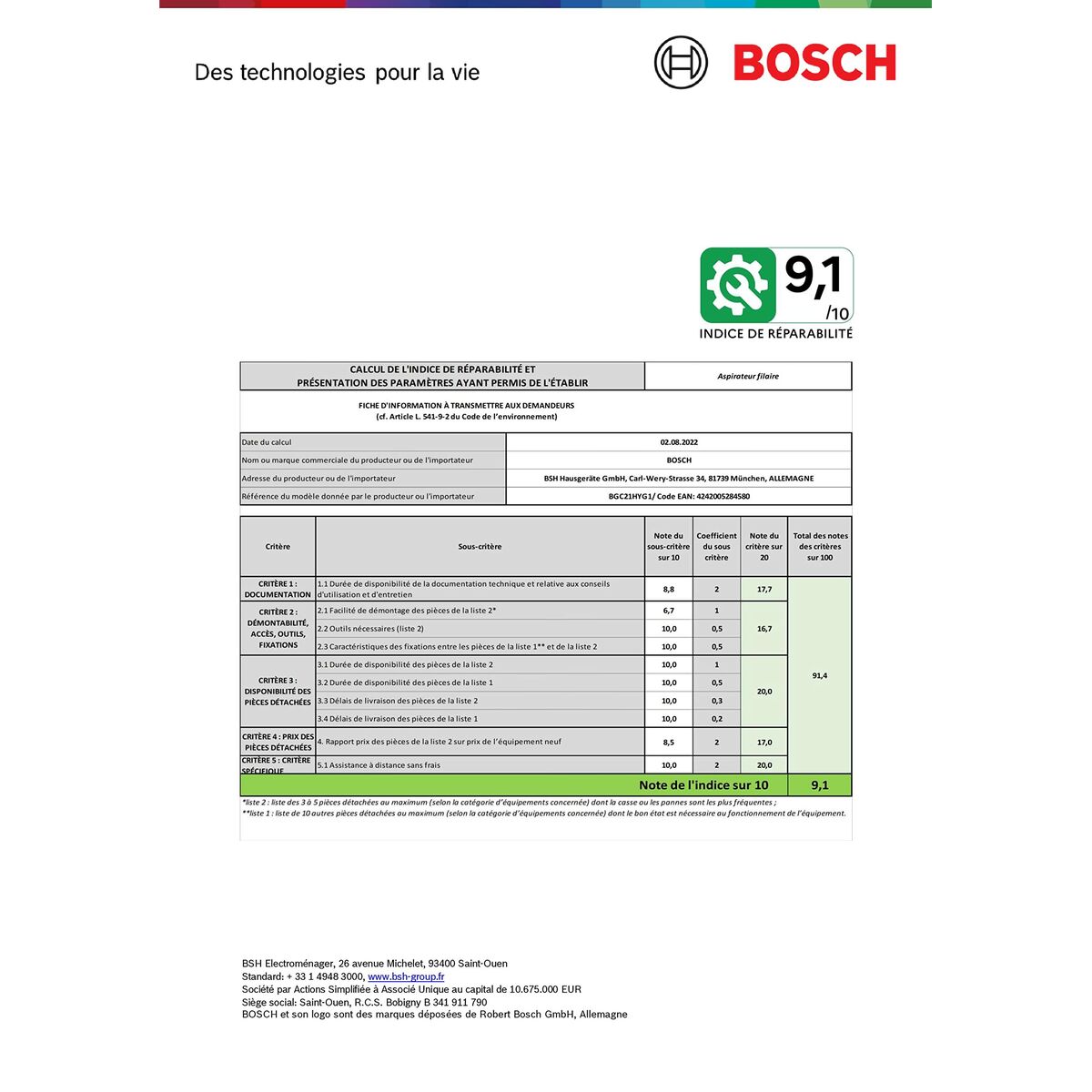 Aspiradora sin Bolsa BOSCH BGC21HYG1 Blanco Negro 550 W