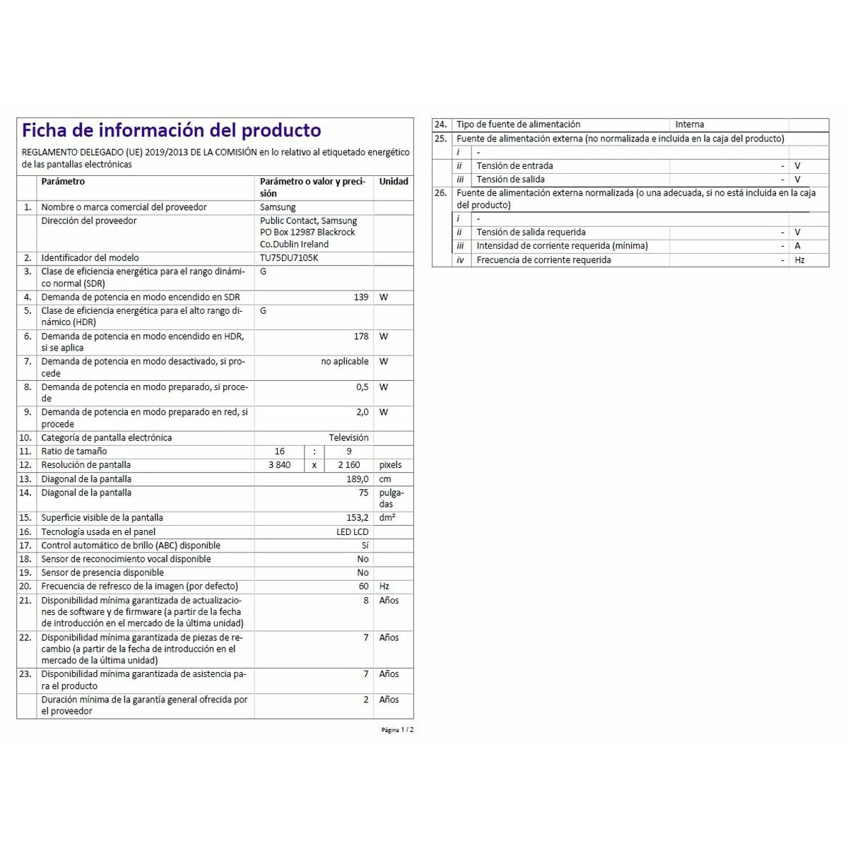 Smart TV Samsung TU75DU7105KX 75 75" 4K Ultra HD LED HDR HDR10+