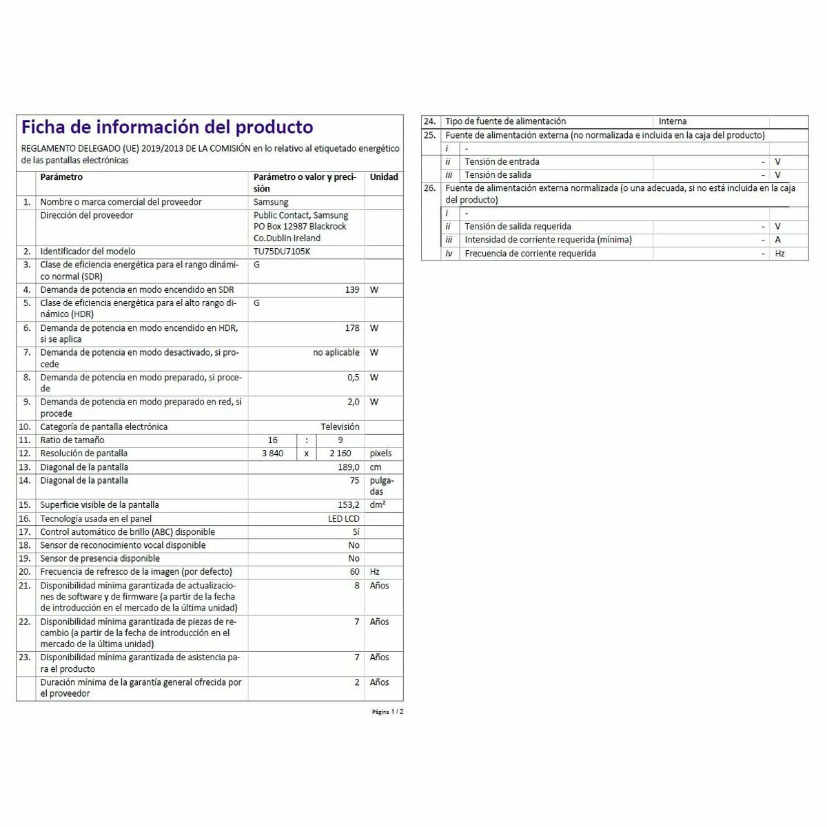 Smart TV Samsung TU75DU7105KX 75 75" 4K Ultra HD LED HDR HDR10+
