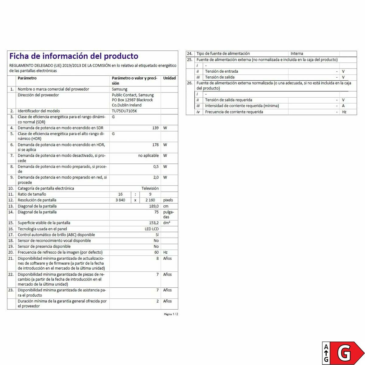 Smart TV Samsung TU75DU7105KX 75 75" 4K Ultra HD LED HDR HDR10+