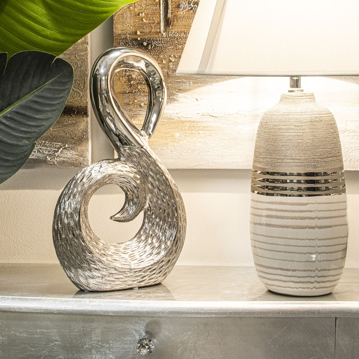 Figura Decorativa Alexandra House Living Plateado 23,5 x 9 x 38 cm