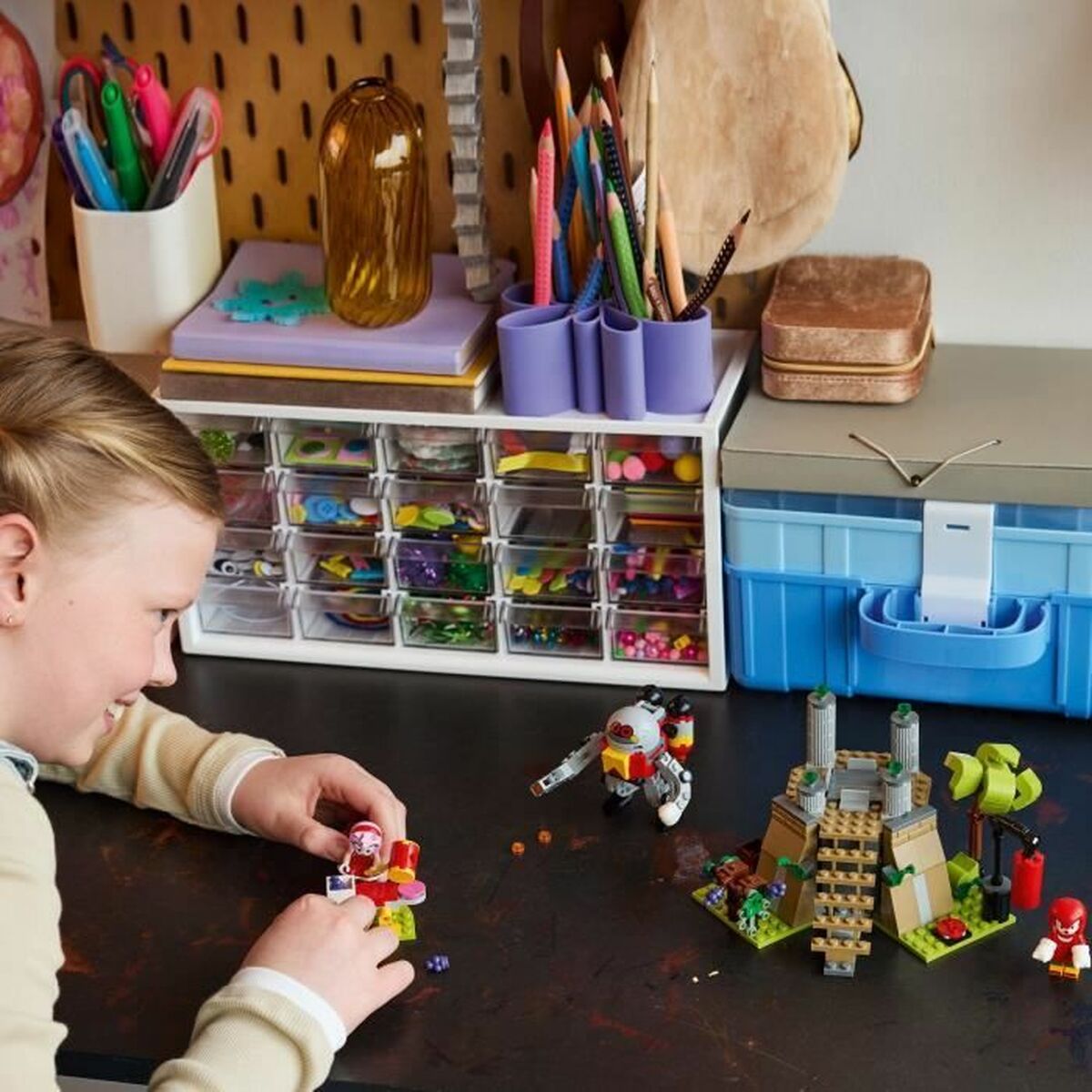 Juego de Construcción Lego Knuckles and the Master Emerald Sanctuary Gamer Set Multicolor