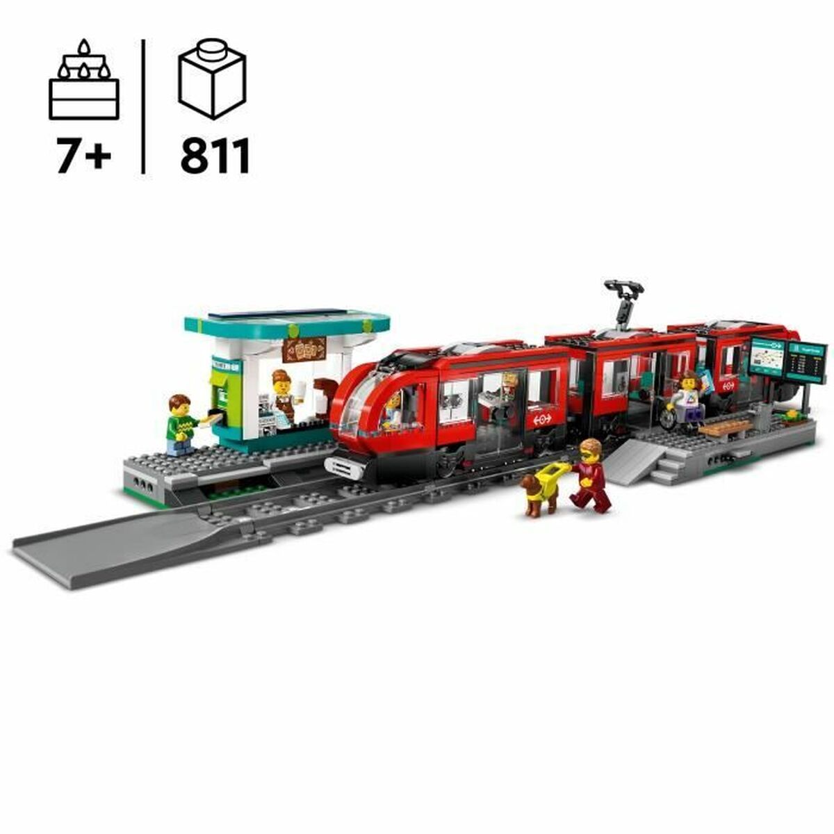 Juego de Construcción Lego 60423 Downtown Tram and Station Multicolor