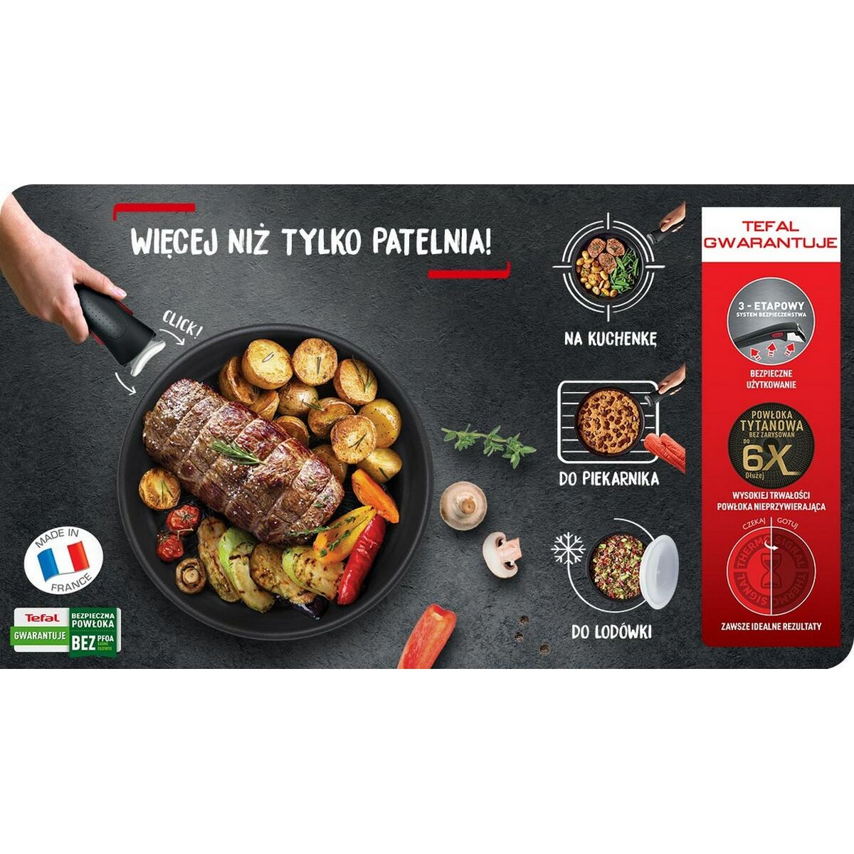 Sartén Tefal L7637732 Negro Aluminio
