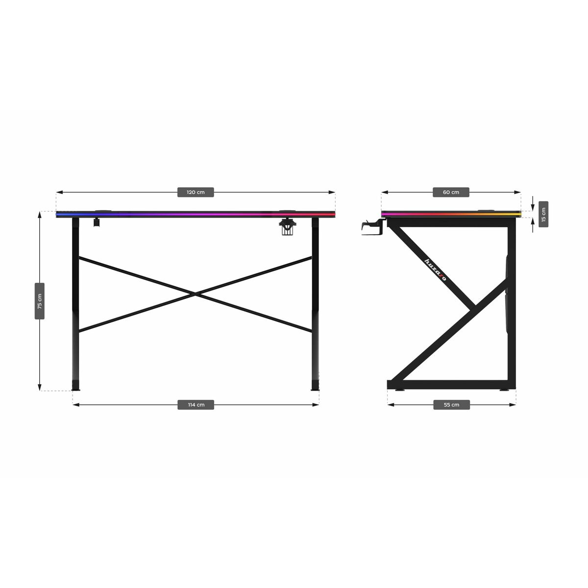 Escritorio Huzaro HZ-Hero 1.7 RGB Black