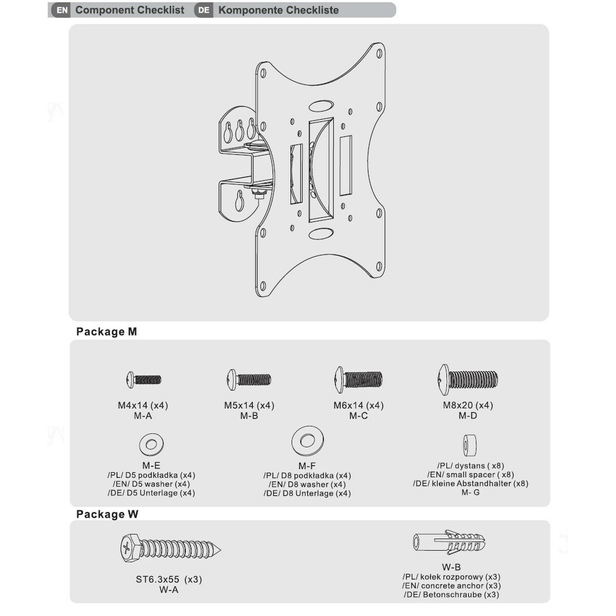 Soporte de Mesa para Pantalla MacLean MC-501B 23" 42"
