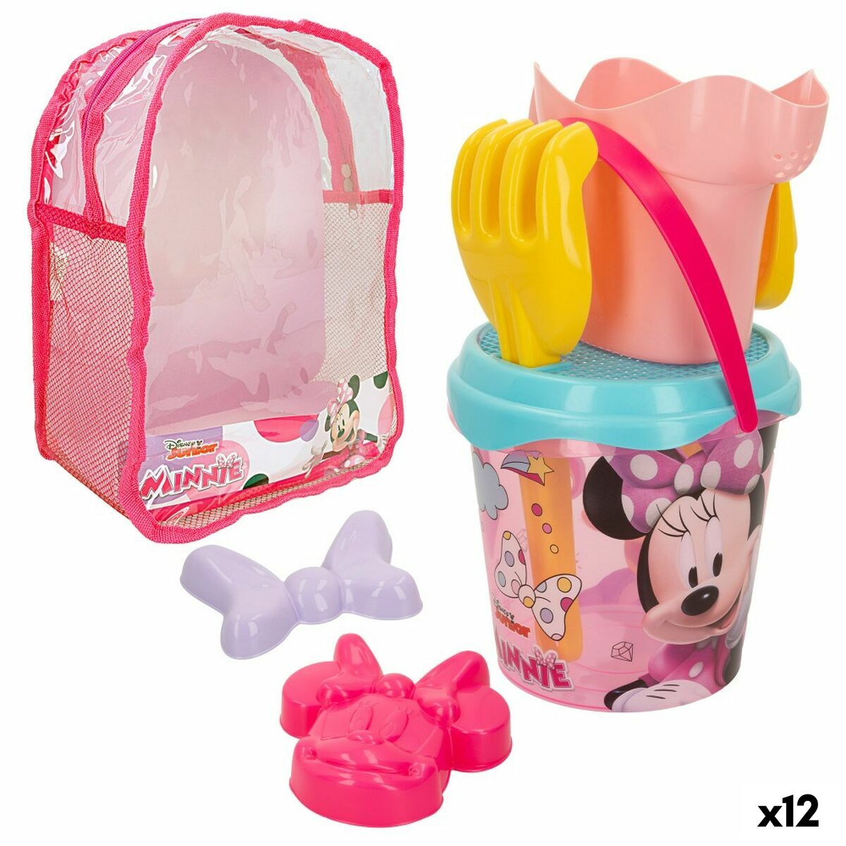 Set de Juguetes de Playa Minnie Mouse 18 x 16 x 18 cm (12 Unidades)