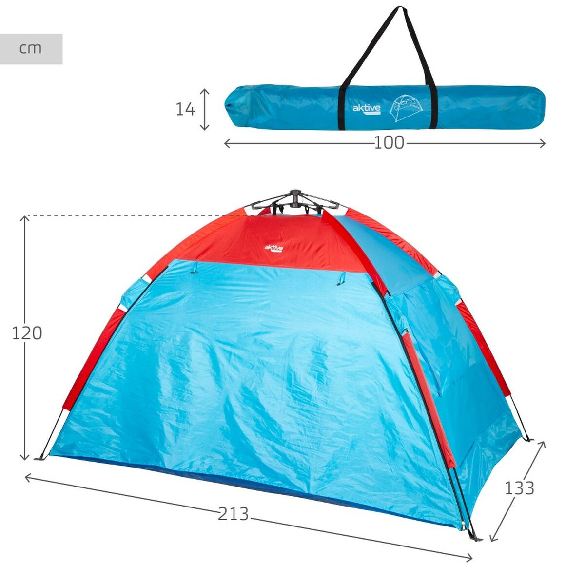 Carpa para Playa Aktive Poliéster 213 x 120 x 133 cm