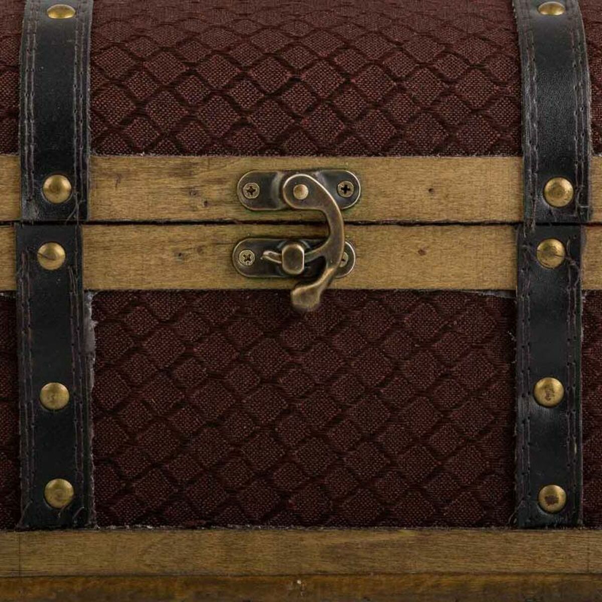 Baúl Alexandra House Living Marrón PVC Madera Metal Tela 21 x 19 x 35 cm Estilo vintage