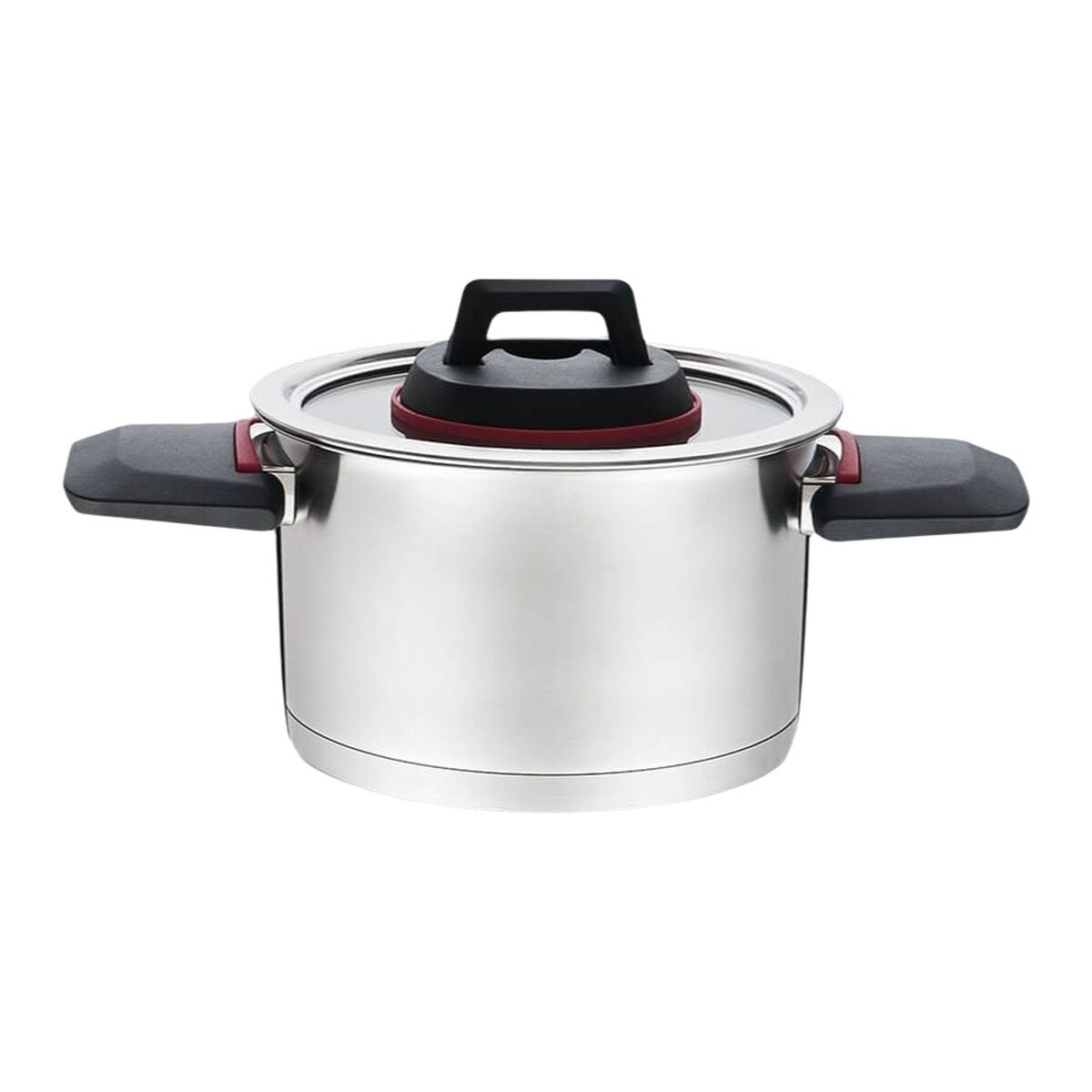 Olla con Tapa Feel Maestro MR-3530-22 Negro Rojo Acero Acero Inoxidable Plástico Ø 22 cm 4,2 L