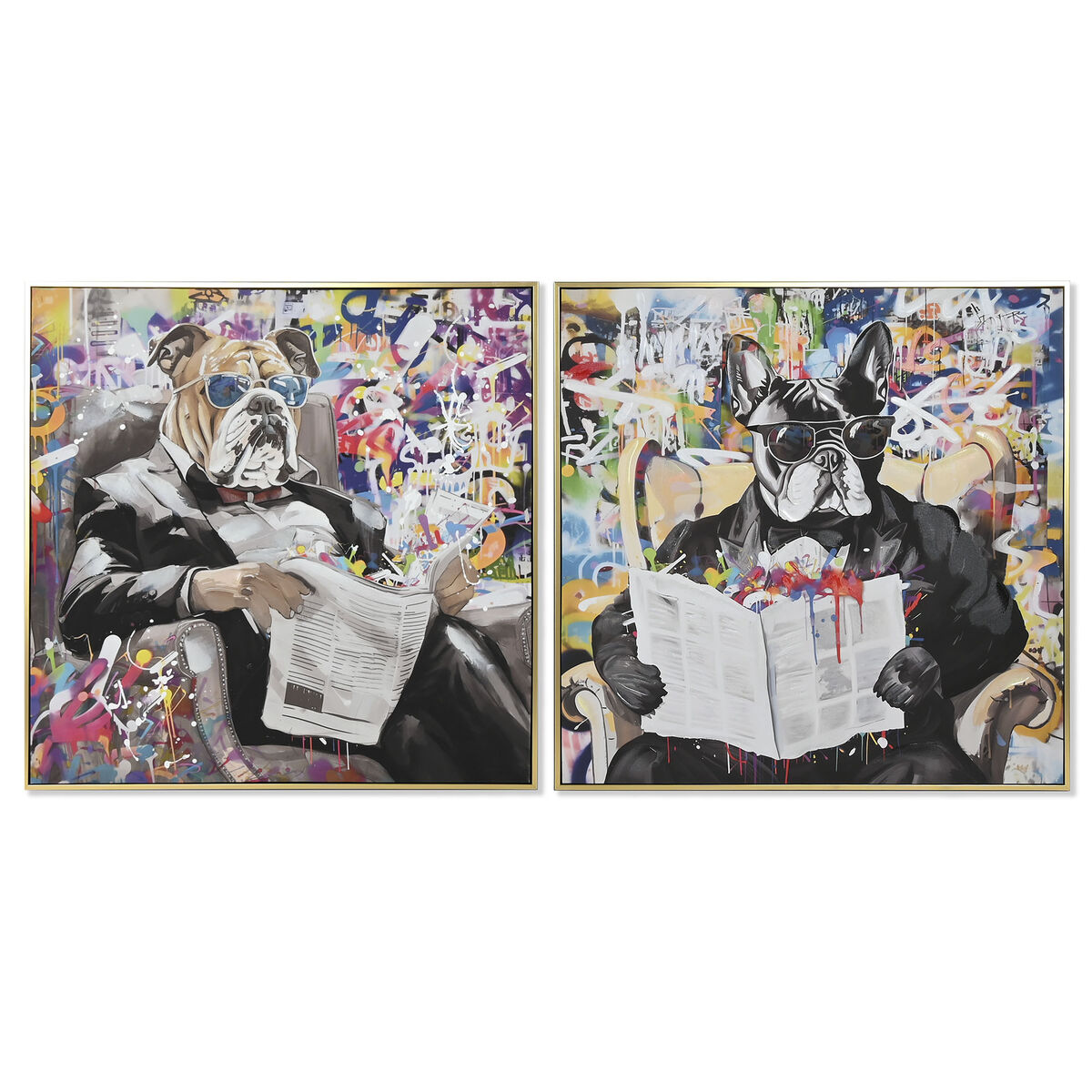 Lienzo Home ESPRIT Poliestireno Lienzo 82,5 x 3,5 x 82,5 cm