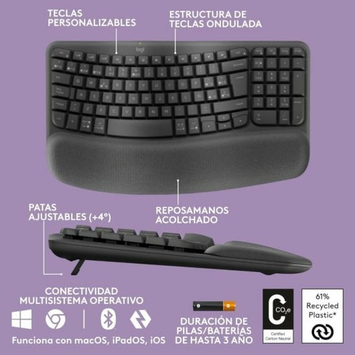 Teclado Logitech 920-012296 Grafito Español QWERTY