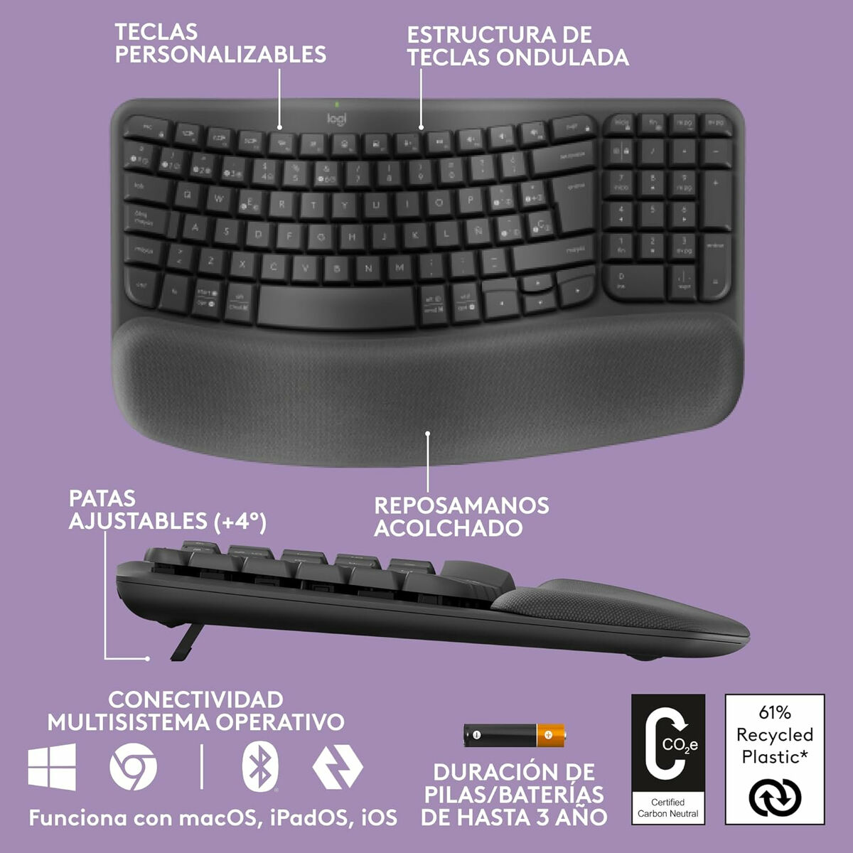 Teclado Logitech 920-012296 Grafito Español QWERTY