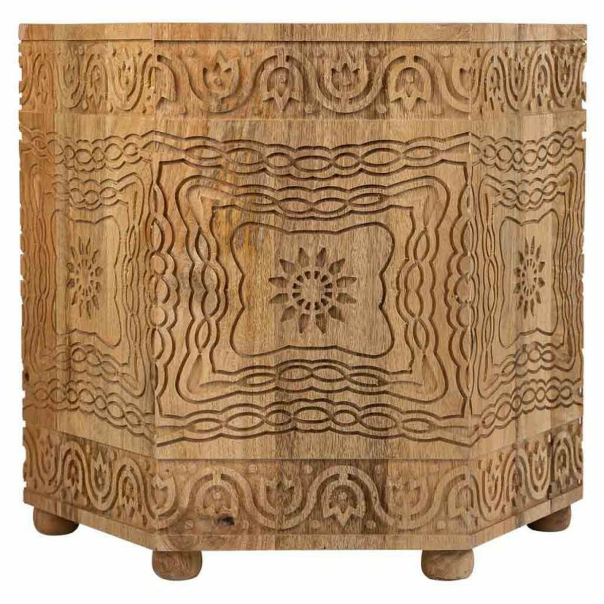 Mesa de Centro Alexandra House Living Marrón Madera de mango 45 x 41 x 45 cm Estilo artesanal