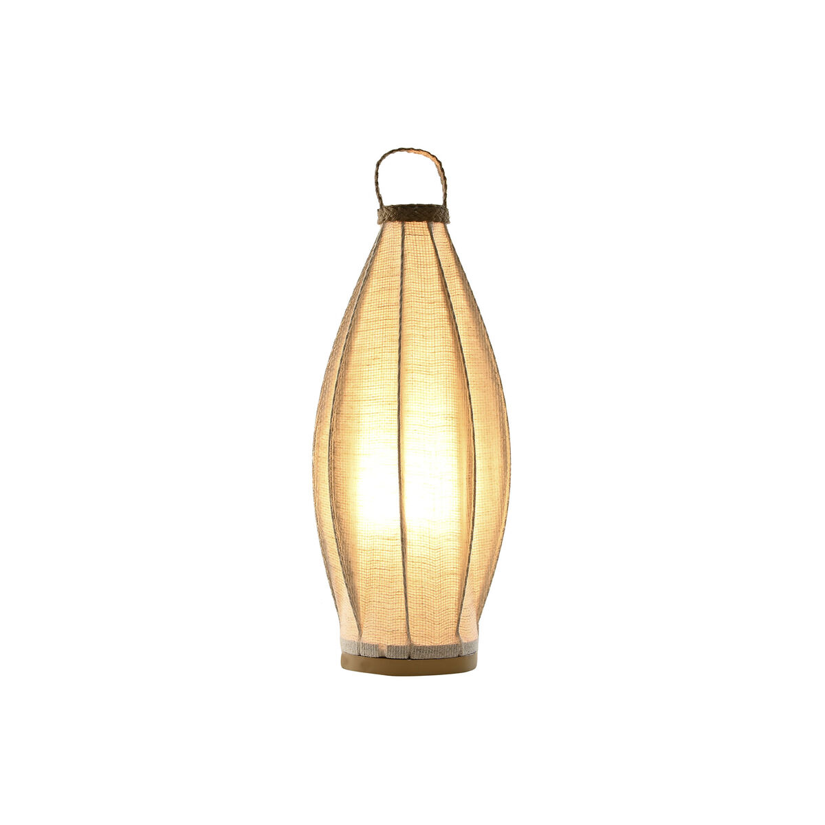 Lámpara de mesa Home ESPRIT Marrón Lino Metal Cuerda 25 x 25 x 60 cm