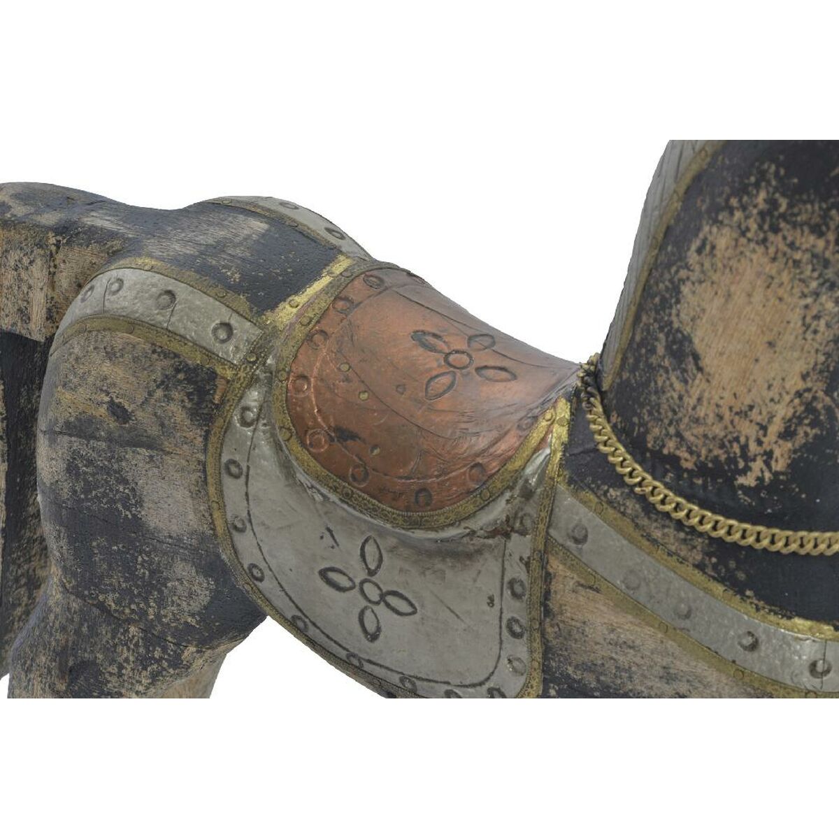 Figura Decorativa Home ESPRIT Marrón Negro Gris Natural Caballo 41 x 12 x 49 cm