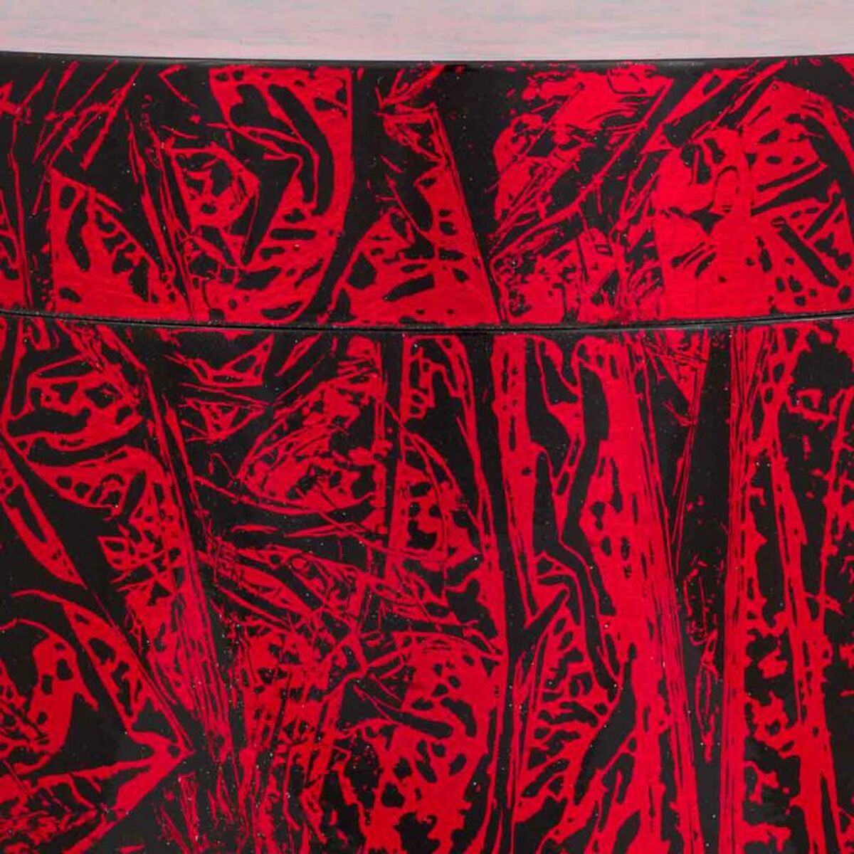 Caja Decorativa Alexandra House Living Negro Rojo Cerámica Madera MDF 25 x 13 x 25 cm